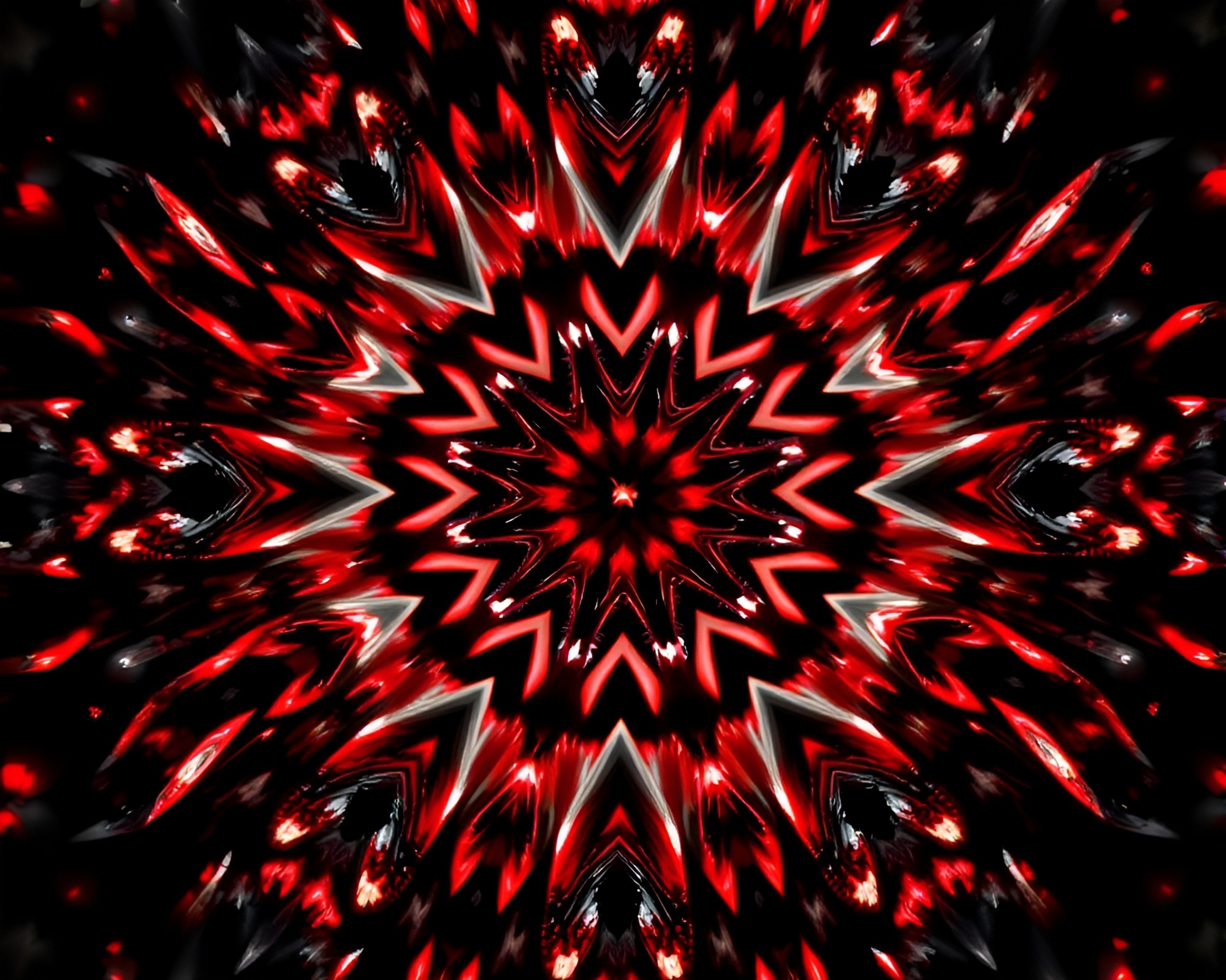 Ethereal Banshee in Monochrome Red Kaleidoscope – free AI stock image