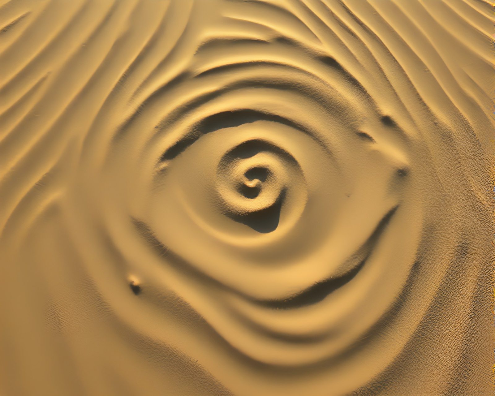 Photorealistic image of a giant Leviathan emerging from swirling sand under bright lighting