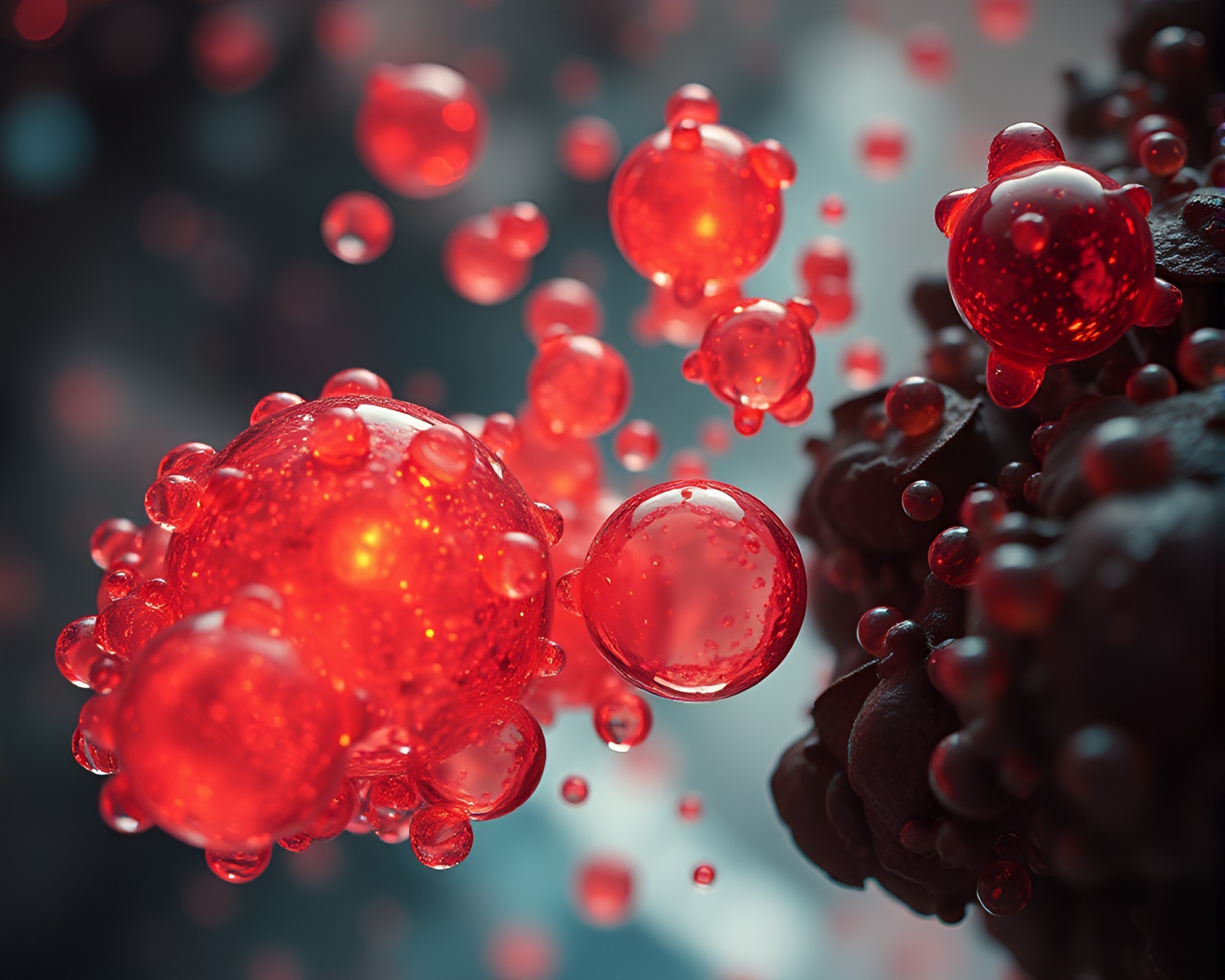 Cyborg Bubble Cluster: Copper Dreamscape Telephoto Photography – free AI stock image