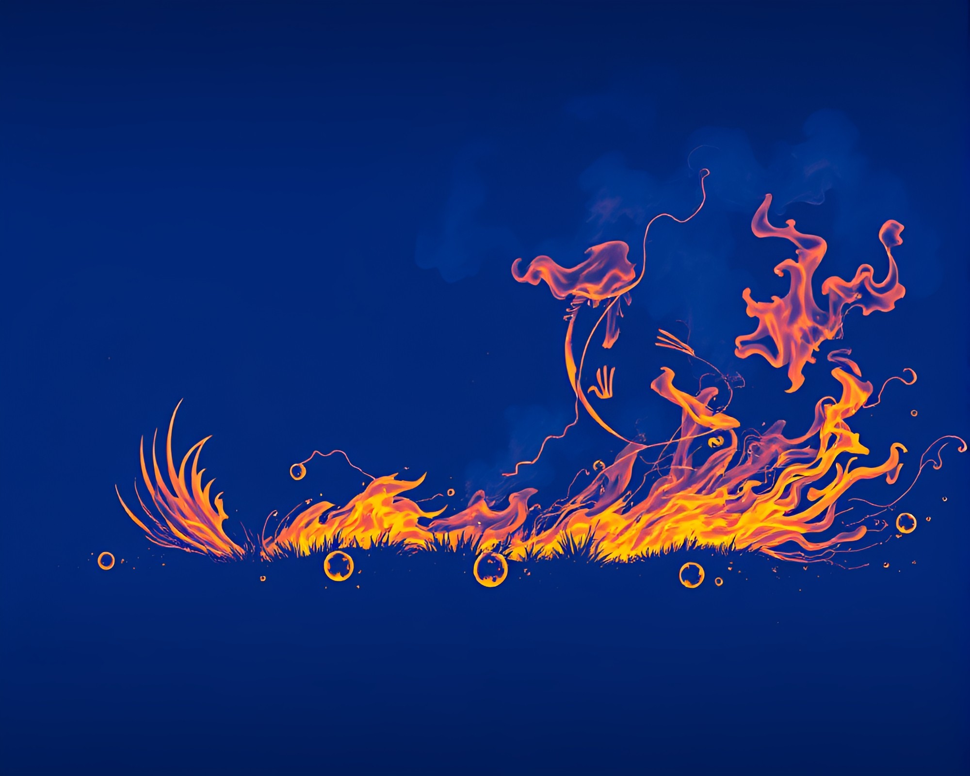 Mysterious Hippopotamus Film Burn Screen Print – free AI stock image
