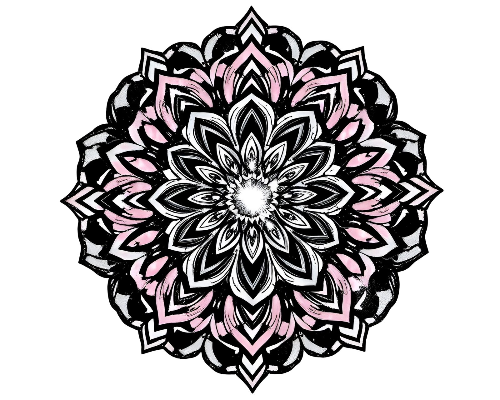 A breathtaking mandala design with shimmering stardust and watercolor blooms