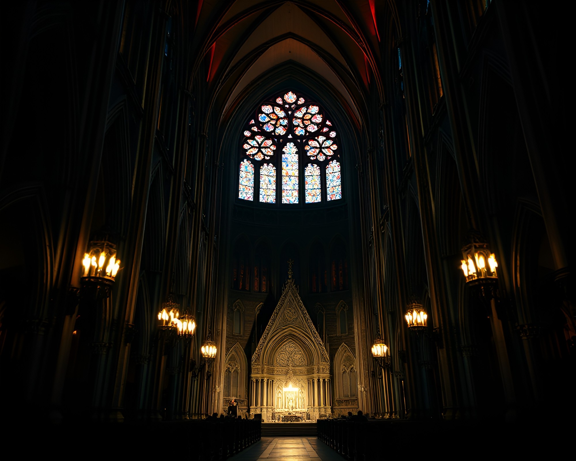 Gothic Cathedral Motion Capture: Tattoo Flash Art – free AI stock image