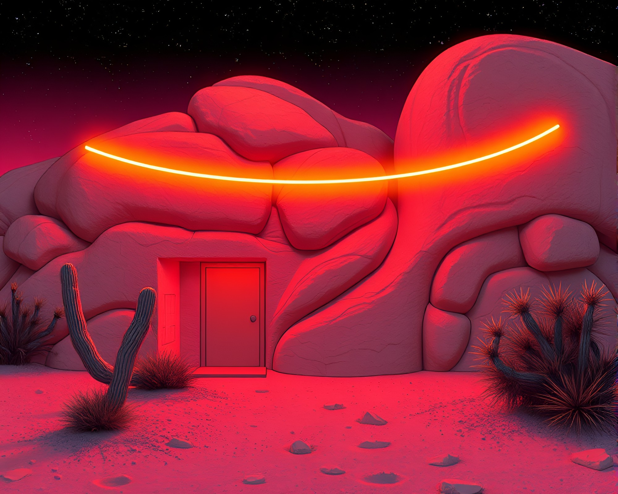 Neon Armadillo in Manga Desert Oasis – free AI stock image