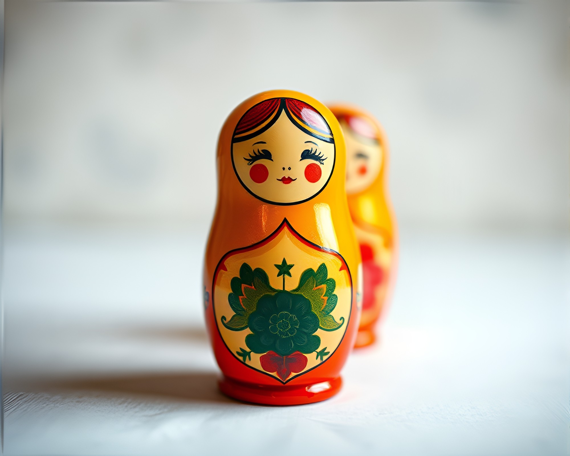 Matryoshka Doll Focus Stacking Tempera Painting – free AI stock image