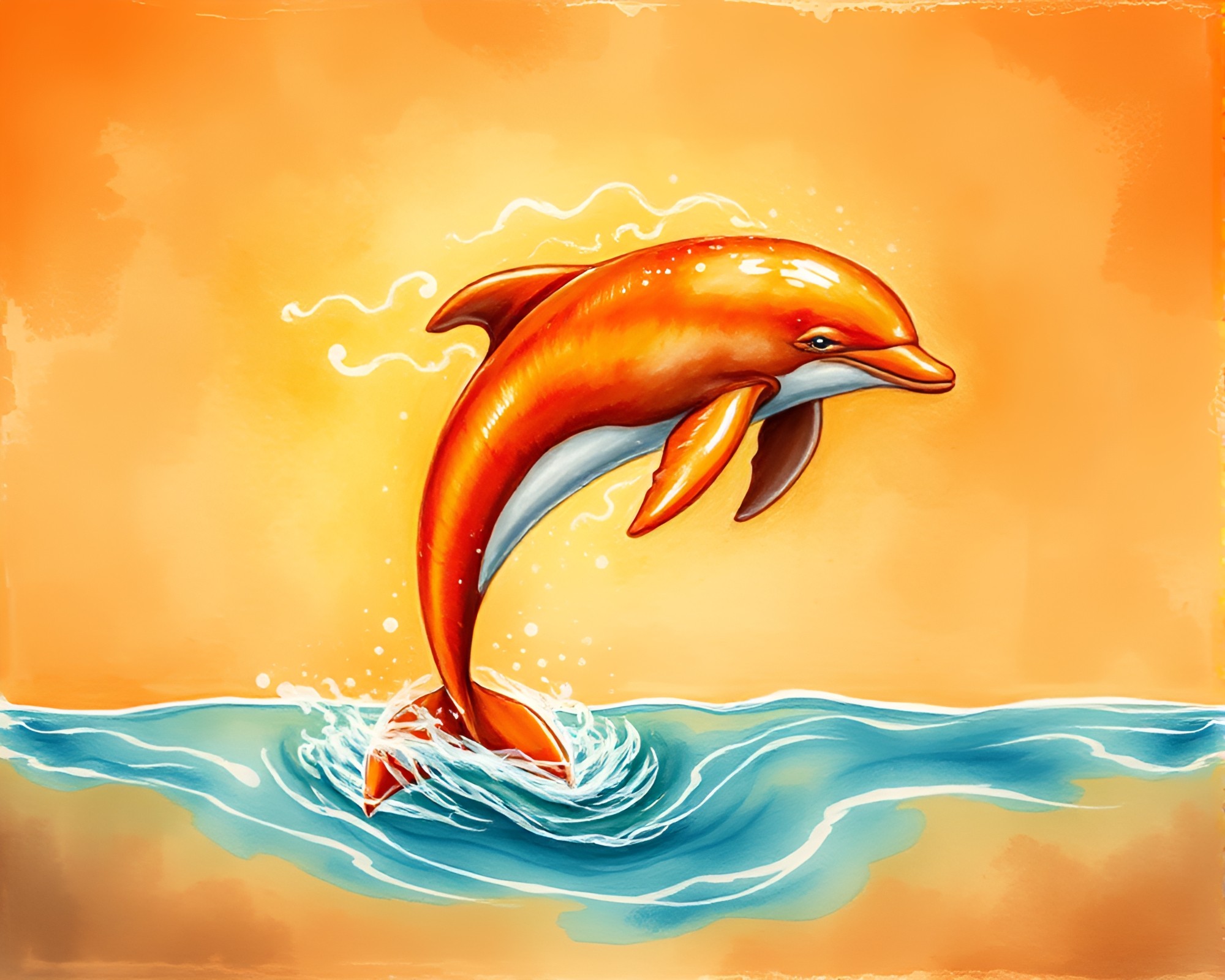 Hatching Conté Drawing of Amazon River Dolphin in Warmth – free AI stock image