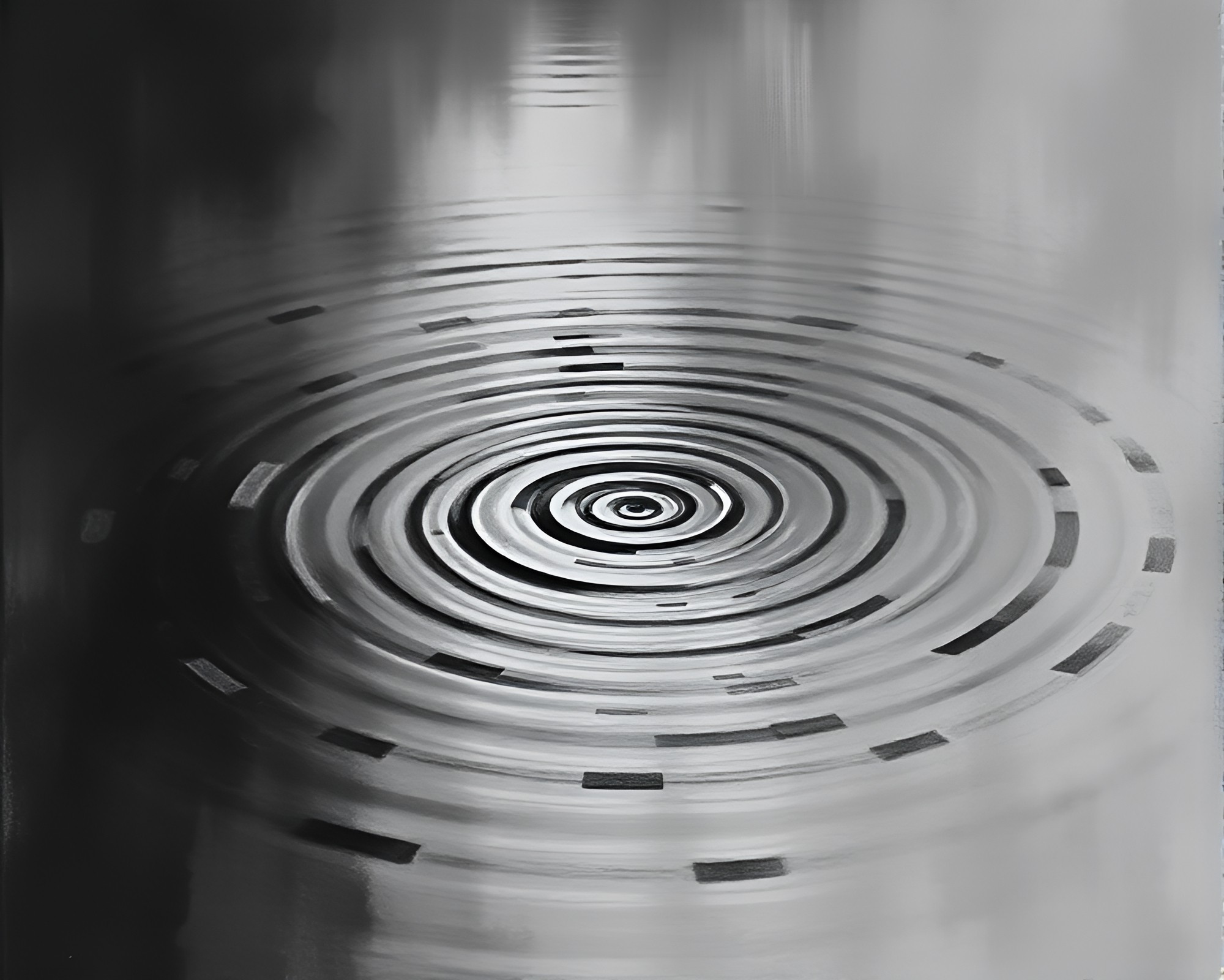 Surreal Water Reflection Ripples in Dream-like Gray World – free AI stock image