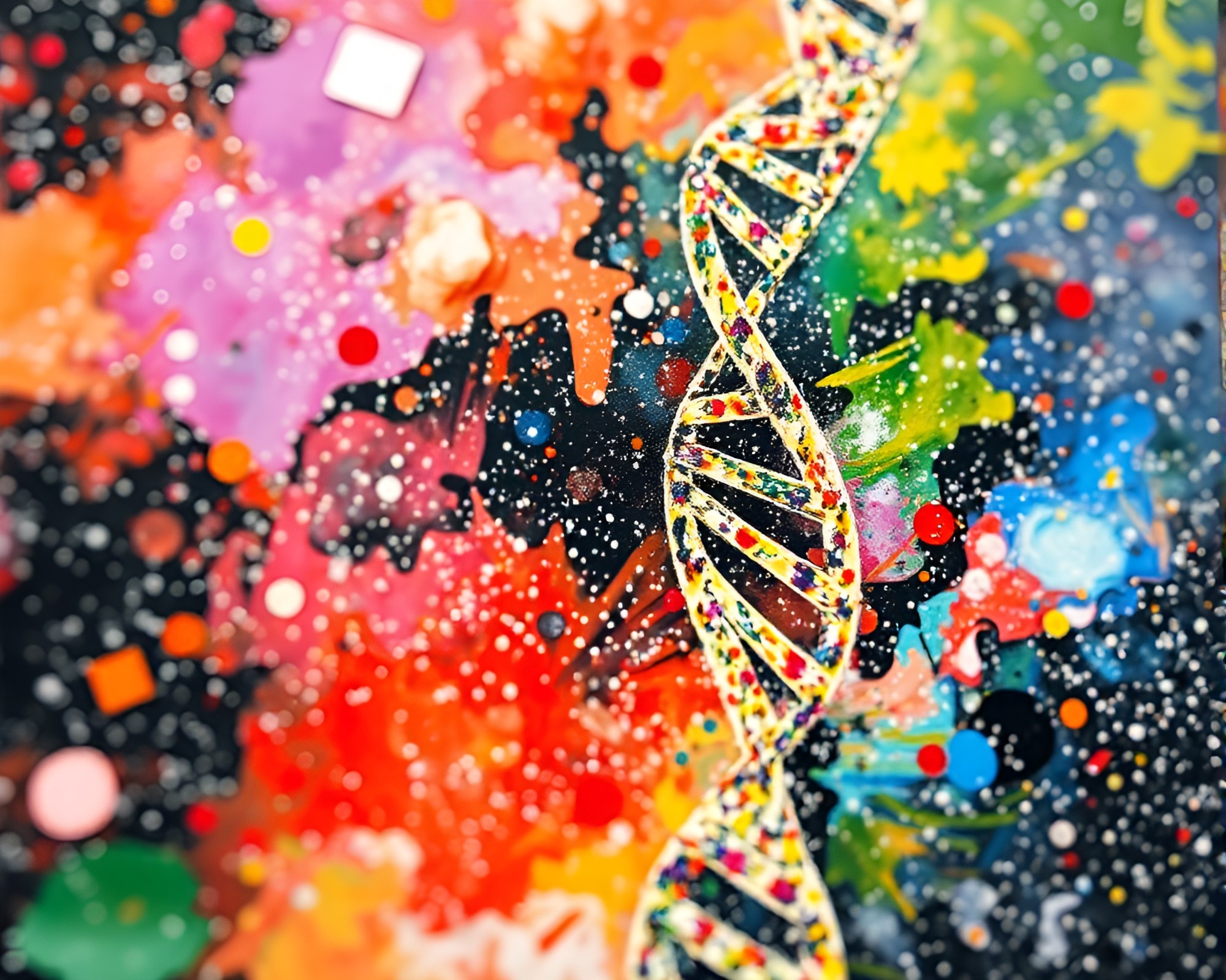 Split Focus Diopter DNA Helix Conté Crayon Drawing – free AI stock image
