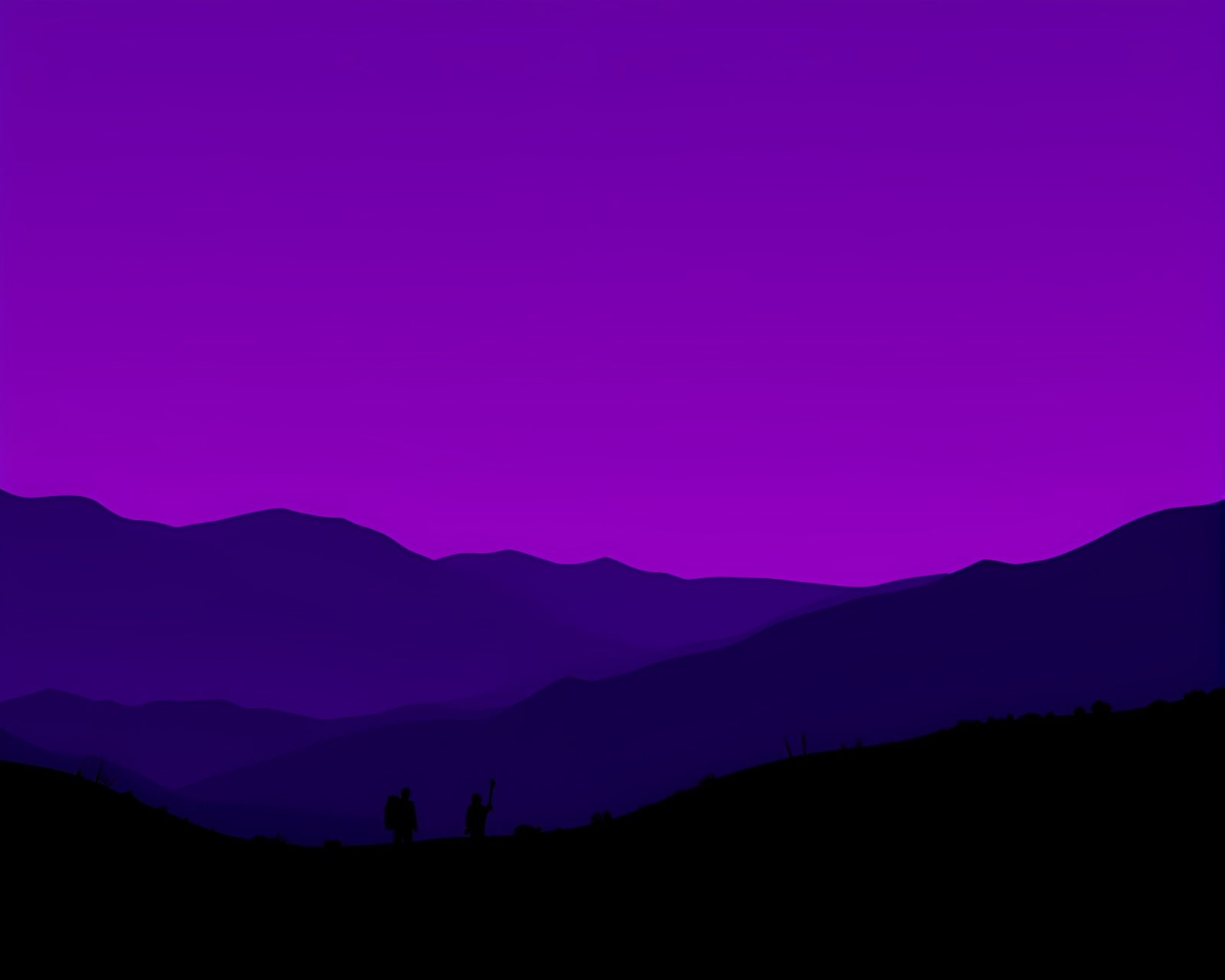 Ethereal landscape with shadowy figure holding plasma rifle