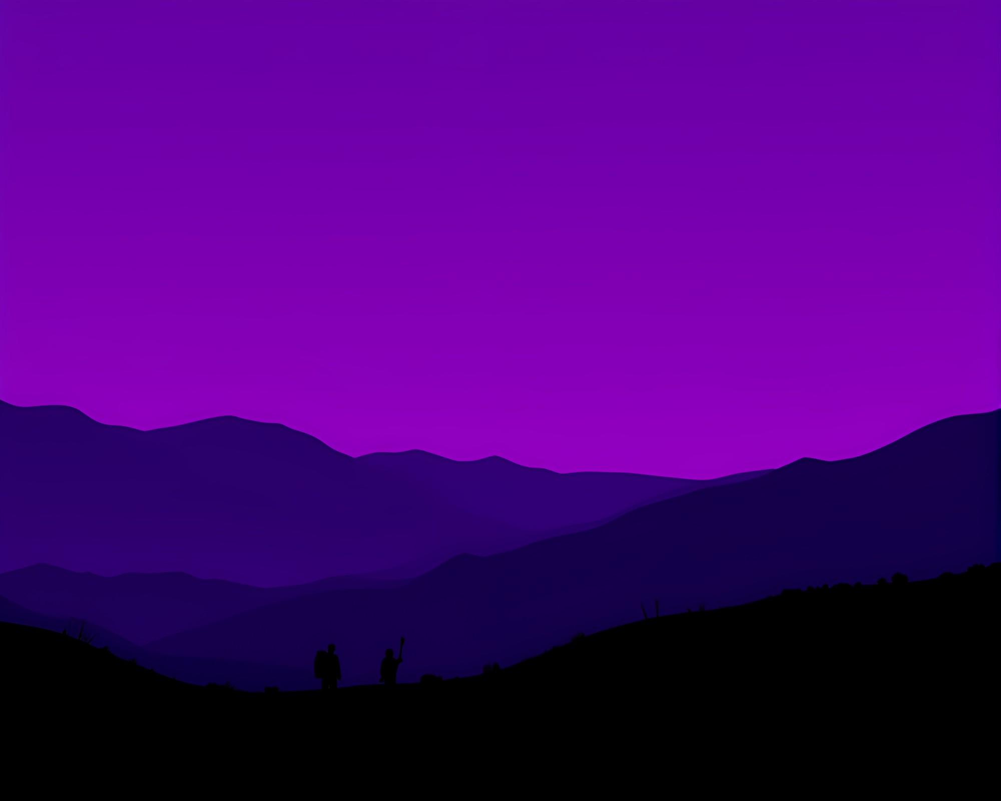 Twilight Shadows: Plasma Rifle Silhouette Landscape – free AI stock image
