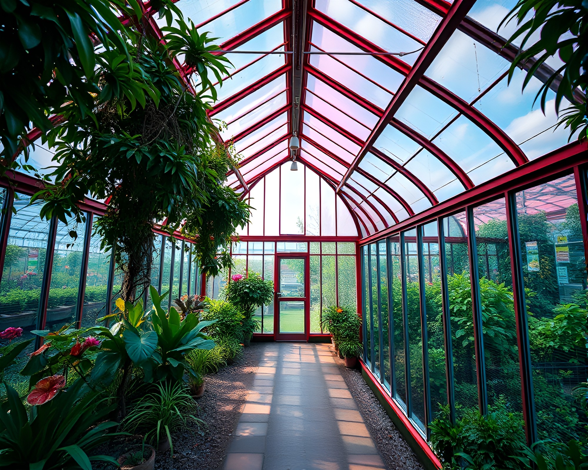 Ethereal Glass Greenhouse Portrait – free AI stock image