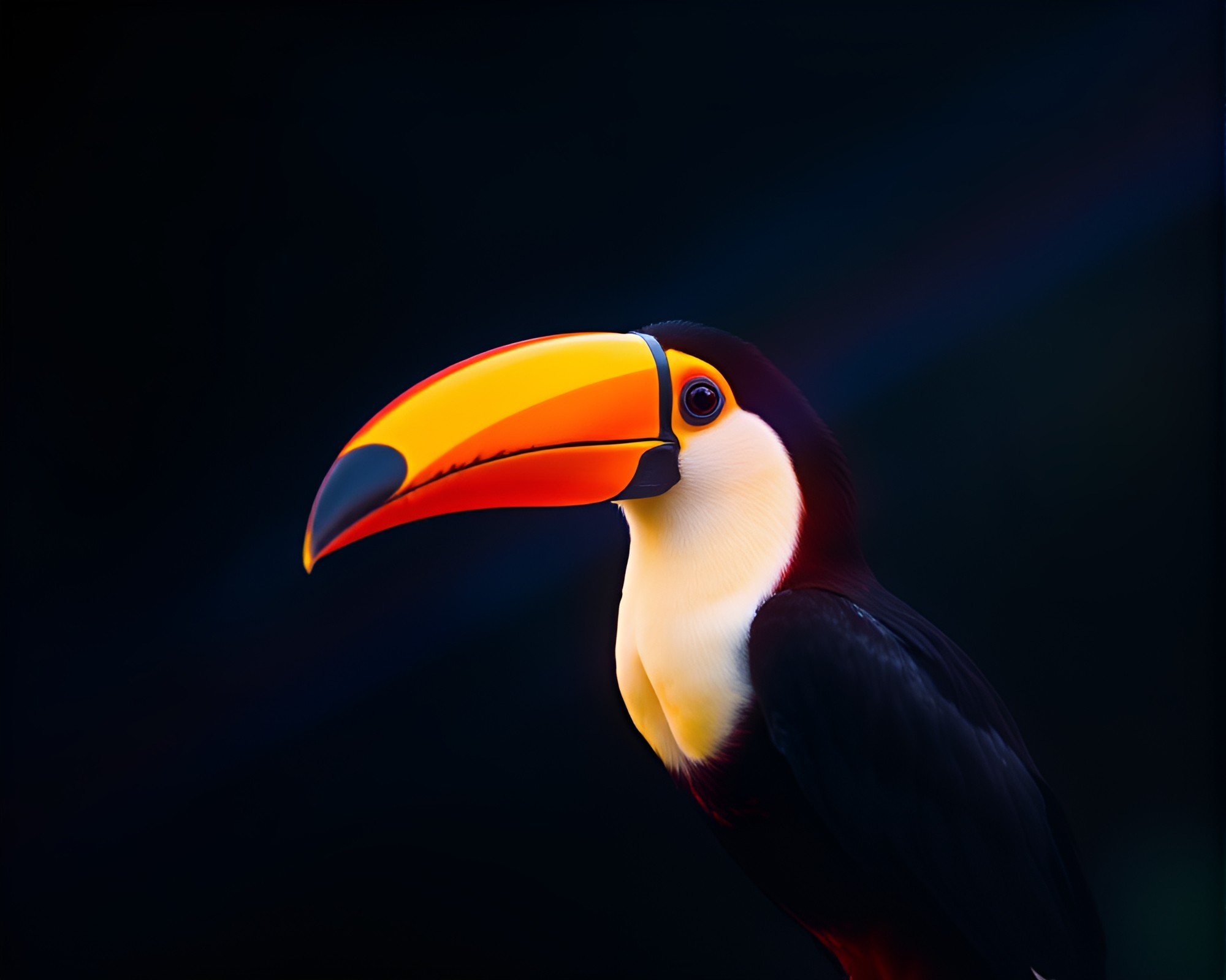 Vibrant Toucan Double Exposure with Chromatic Aberration – free AI stock image