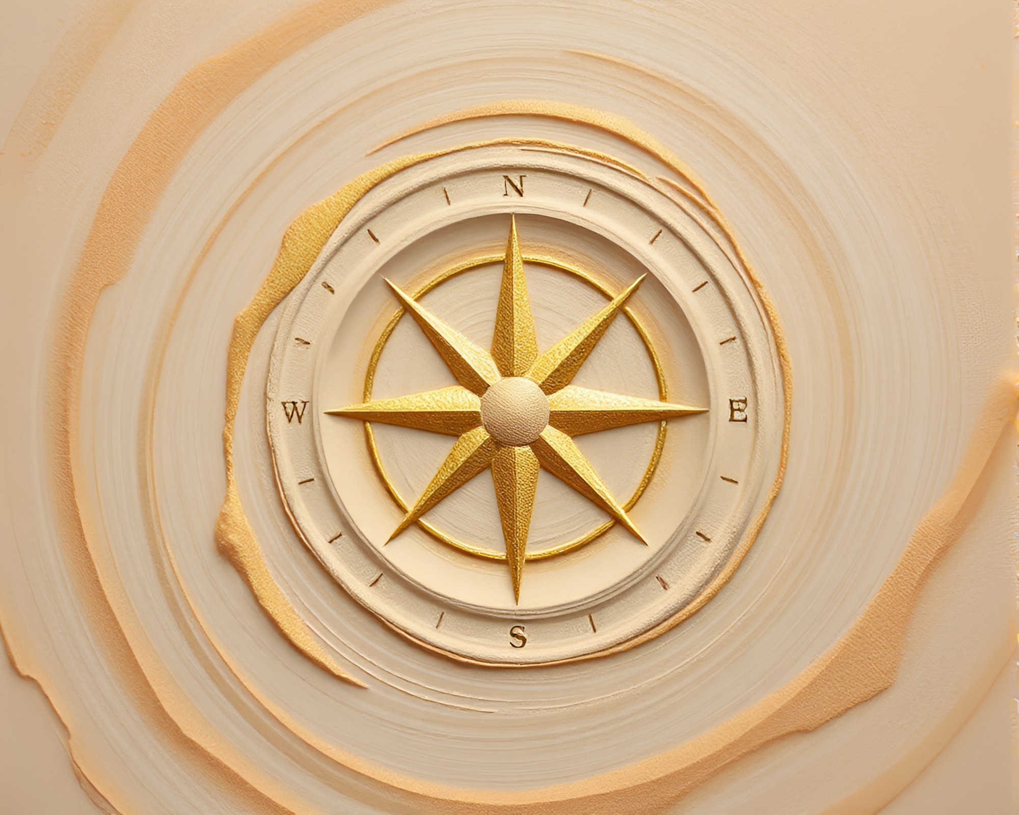 Swirling Compass in Rose Gold Action Painting – free AI stock image