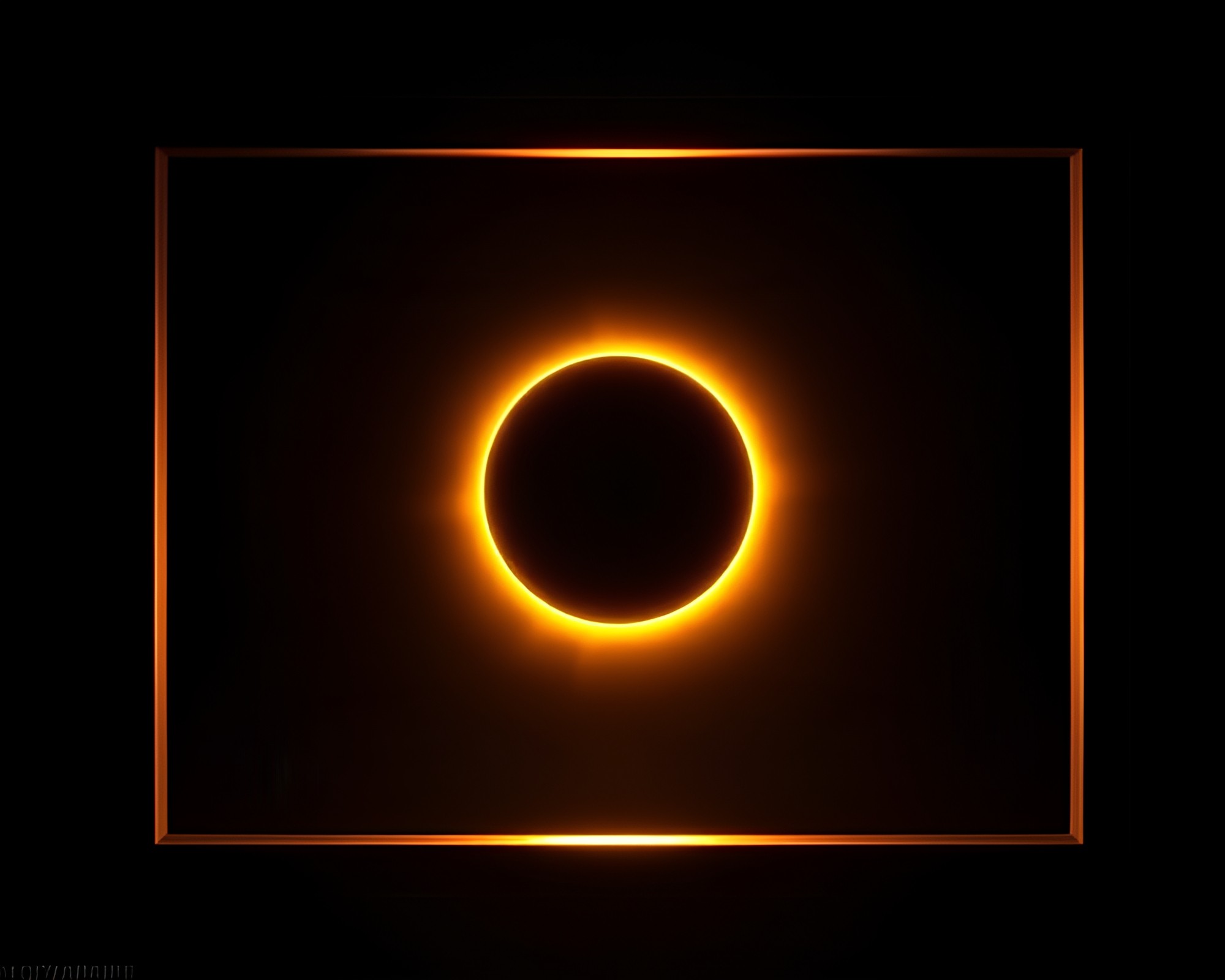 Solar Eclipse Through ASCII Frame – free AI stock image