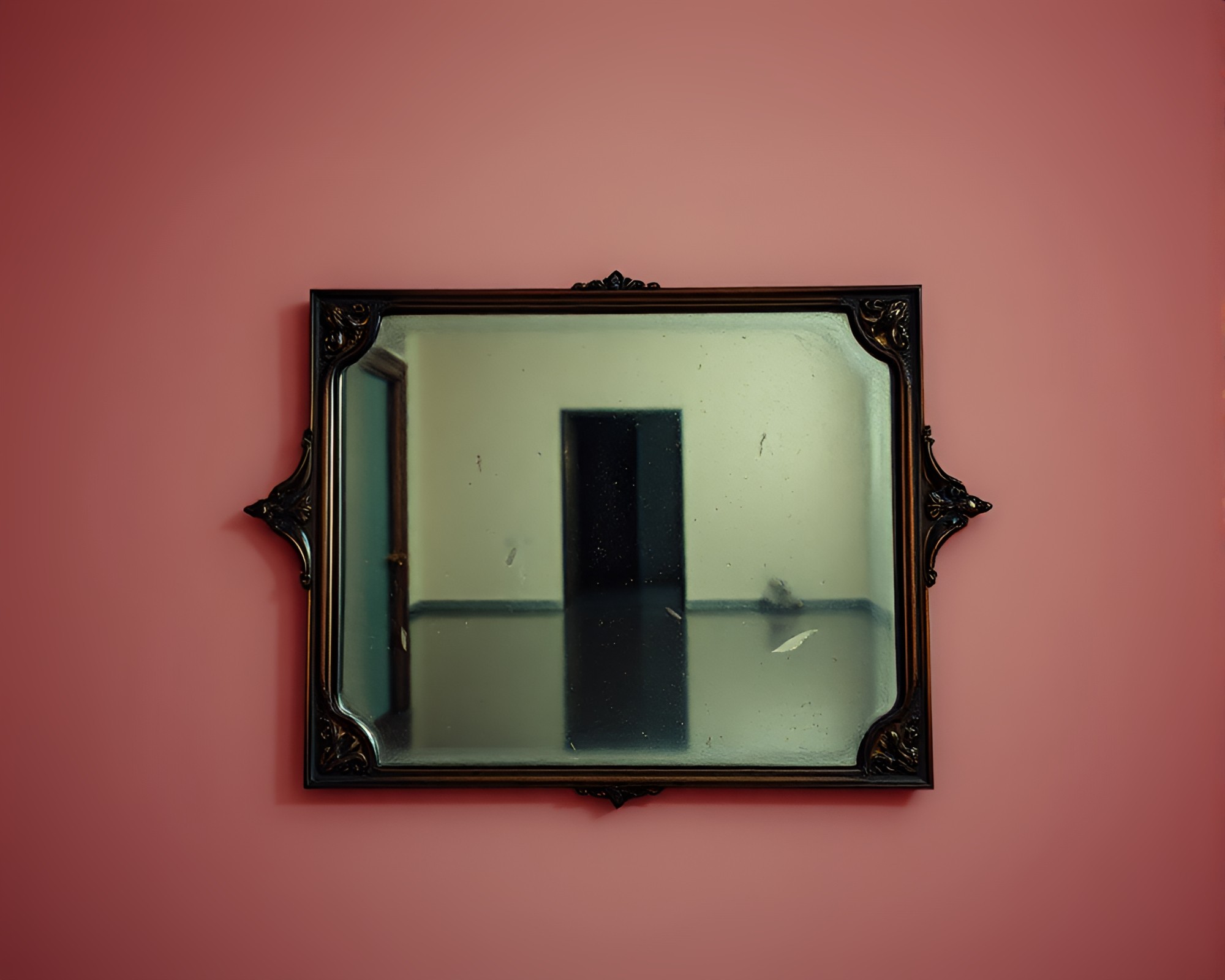 Ethereal Haunted Mirror with Pastel Film Burn Overlay – free AI stock image