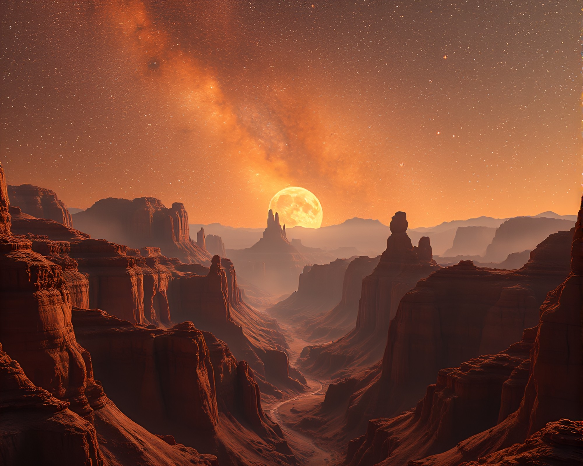 Celestial Dragon in Wireframe Canyon Rust Tone Studio – free AI stock image