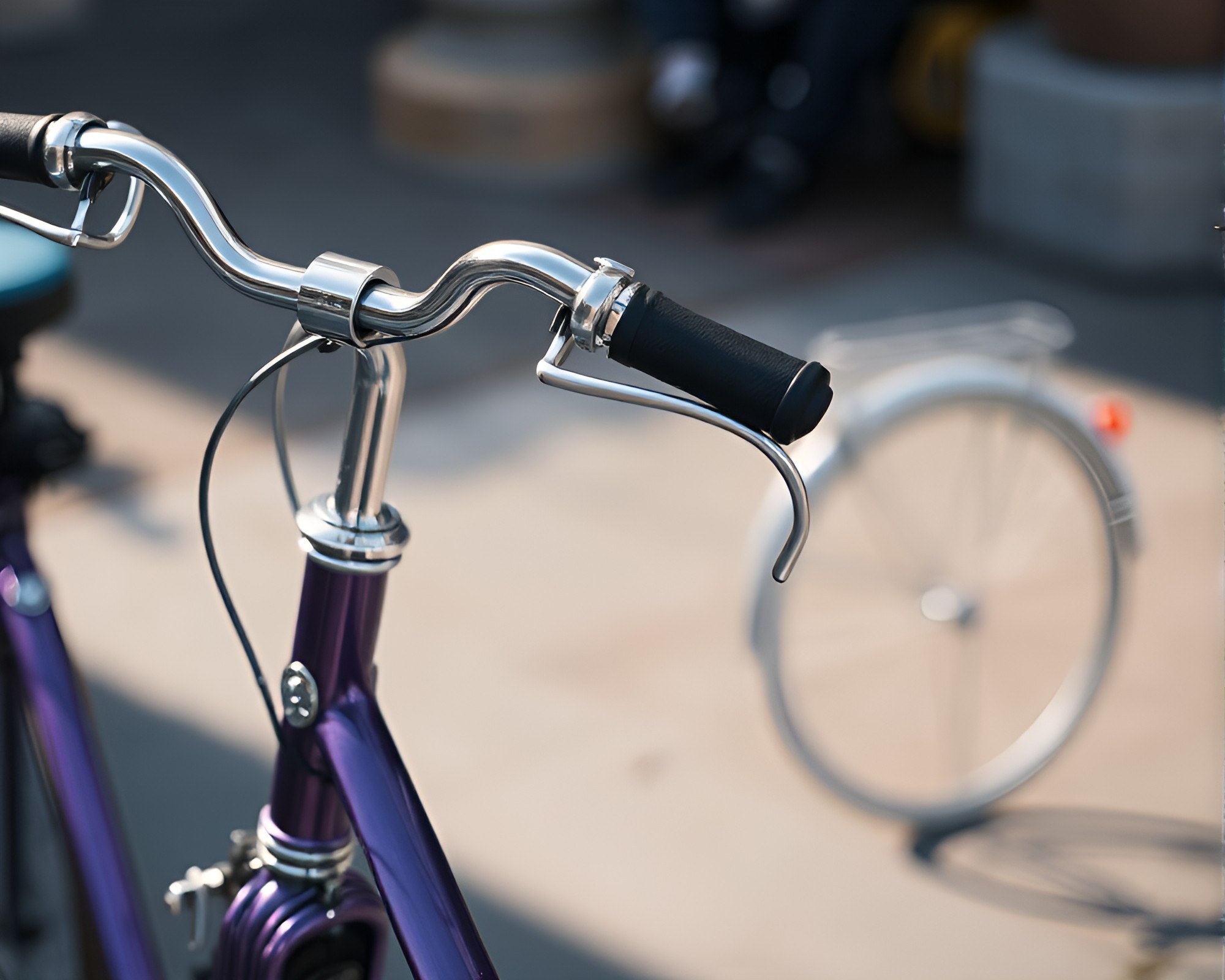 Chromatic Bicycle Reflection in Grisaille Twilight – free AI stock image