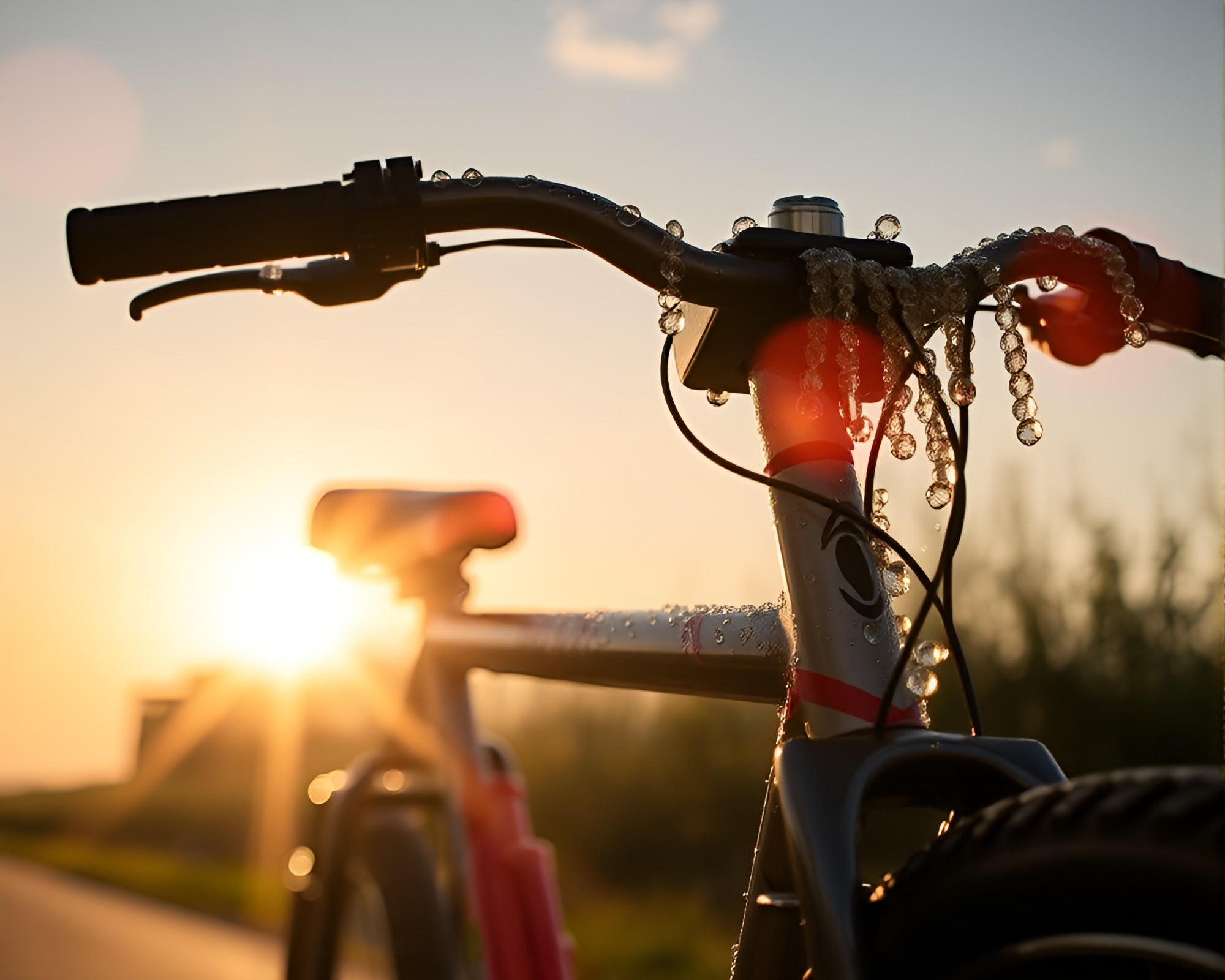 Solar-Powered Bike in Afternoon Lens Flare – free AI stock image