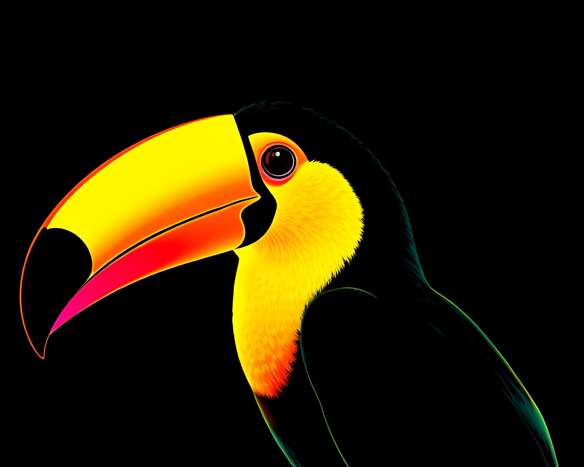 Vibrant Vector Halftone Toucan in X-Ray Style – free AI stock image