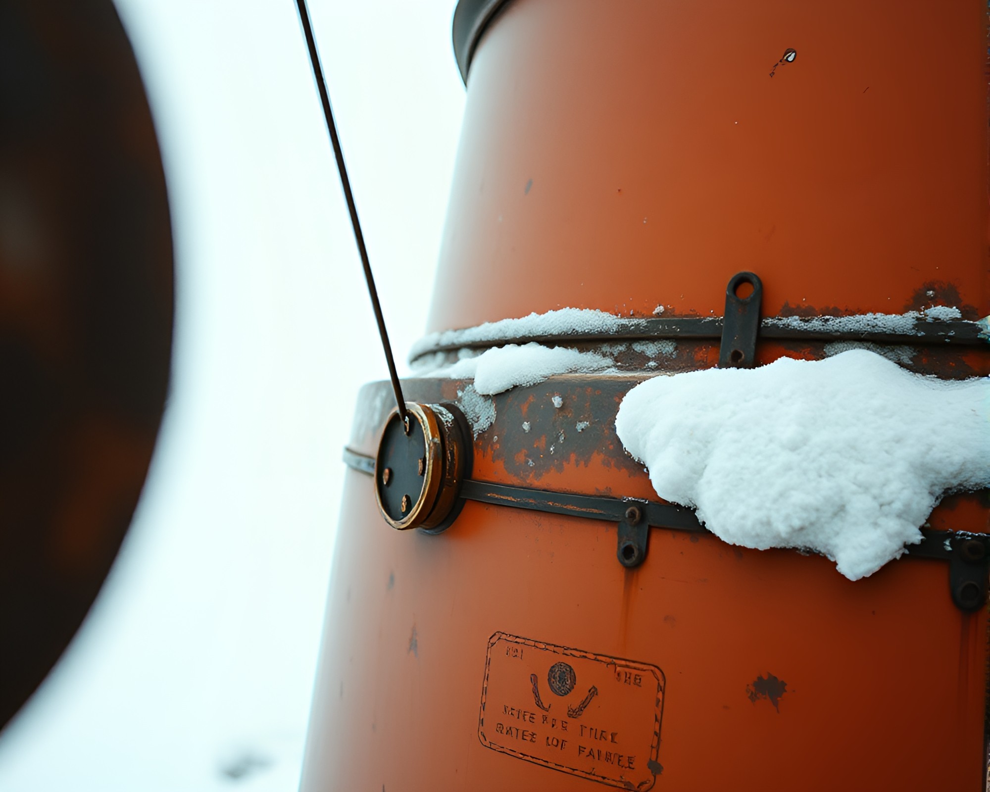 Rust Patina Siren in Antarctic Whiteout – free AI stock image