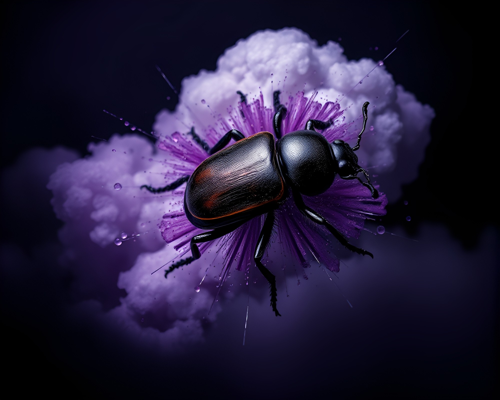 Beetle in Noir Explosion Cloud – free AI stock image