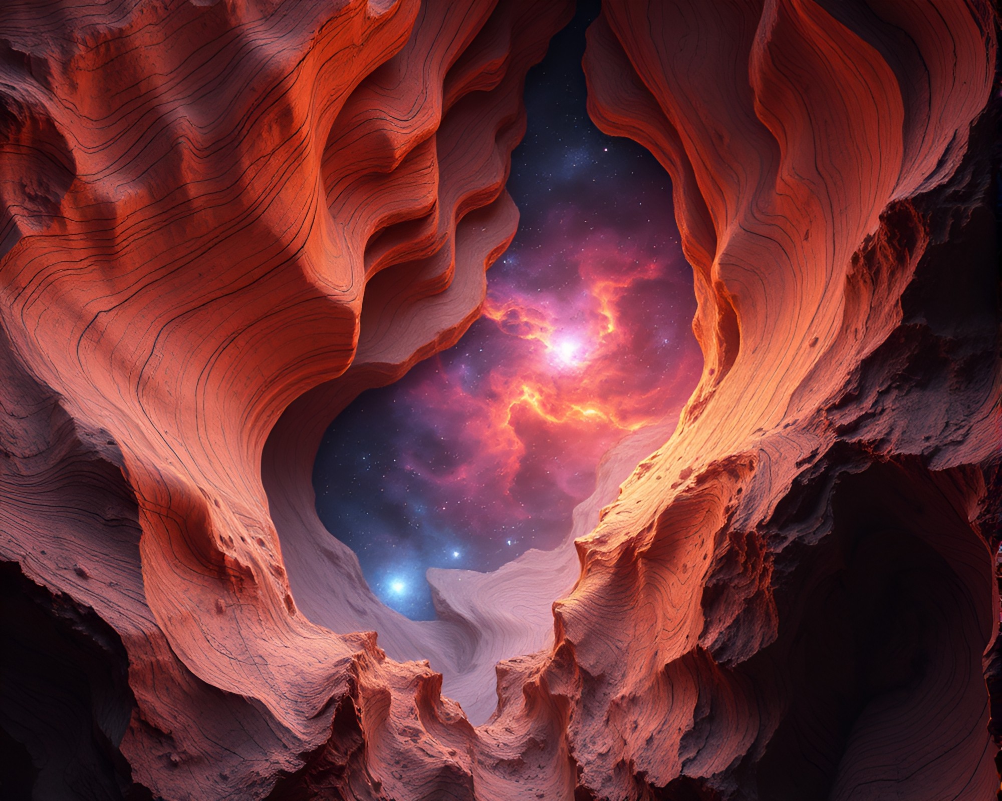 Cosmic Wood Rift: Dimensional Nebula Art Concept – free AI stock image