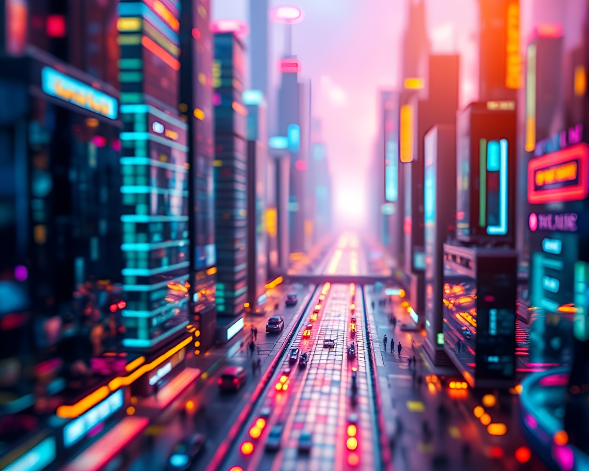 Futuristic Miniature Sorcery City Mosaic Tiling – free AI stock image
