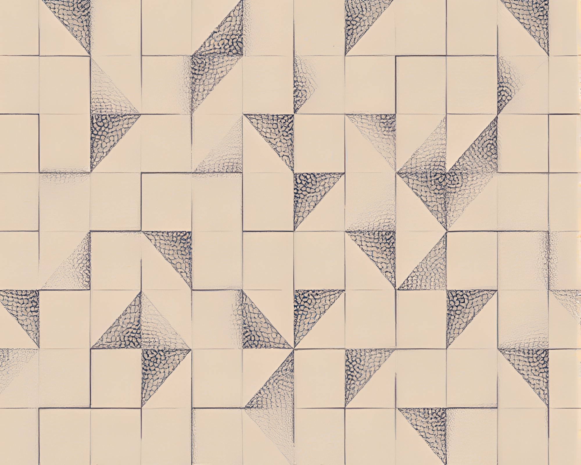 Surreal Stippled Escher Tessellation in Muted Pastels – free AI stock image