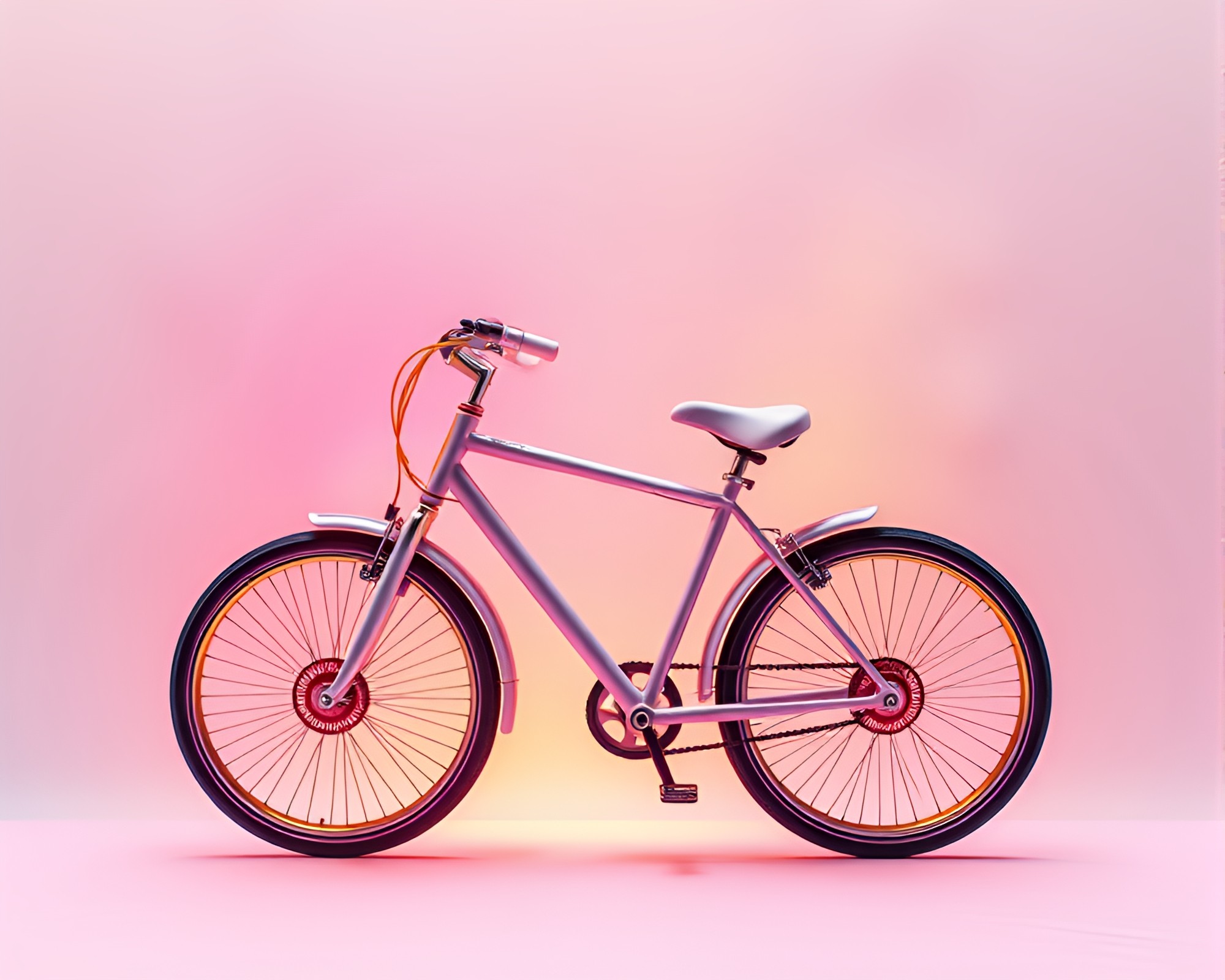 Solar-Powered Bike Pedaling Through Aurora Paper Textures – free AI stock image
