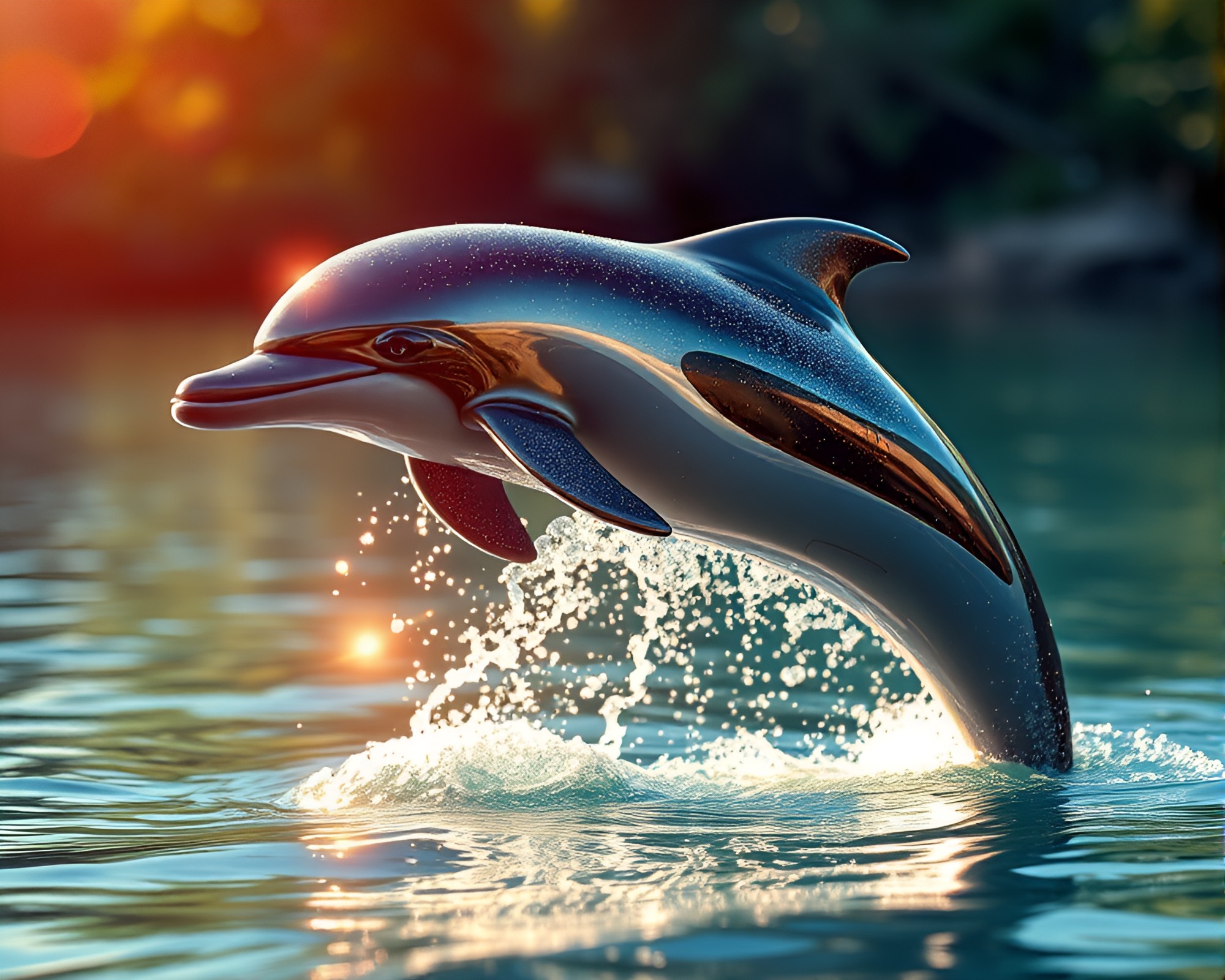 Glitchy Amazon River Dolphin Shimmering in HDR Sparkle – free AI stock image