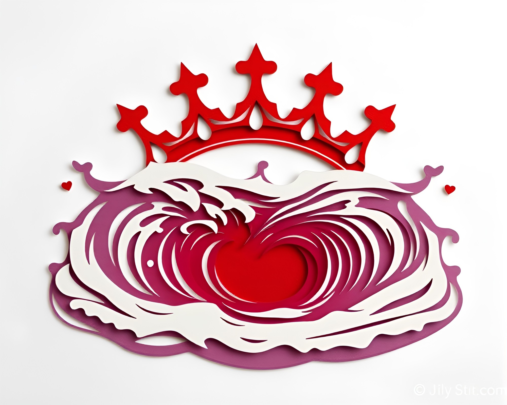 Majestic Water Whirlpool Crowned in Ruby Red – free AI stock image