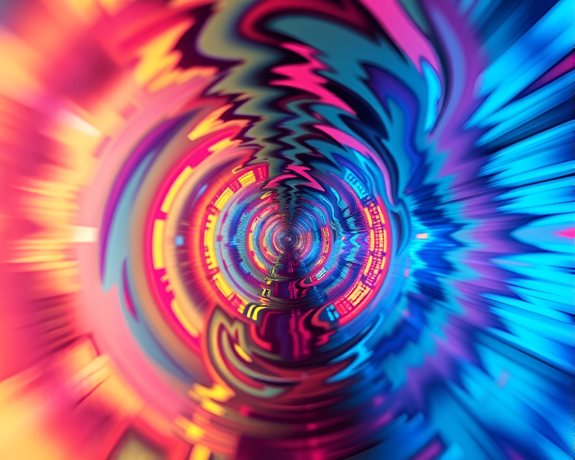 Swirling mirror maze in retro photorealism – free AI stock image