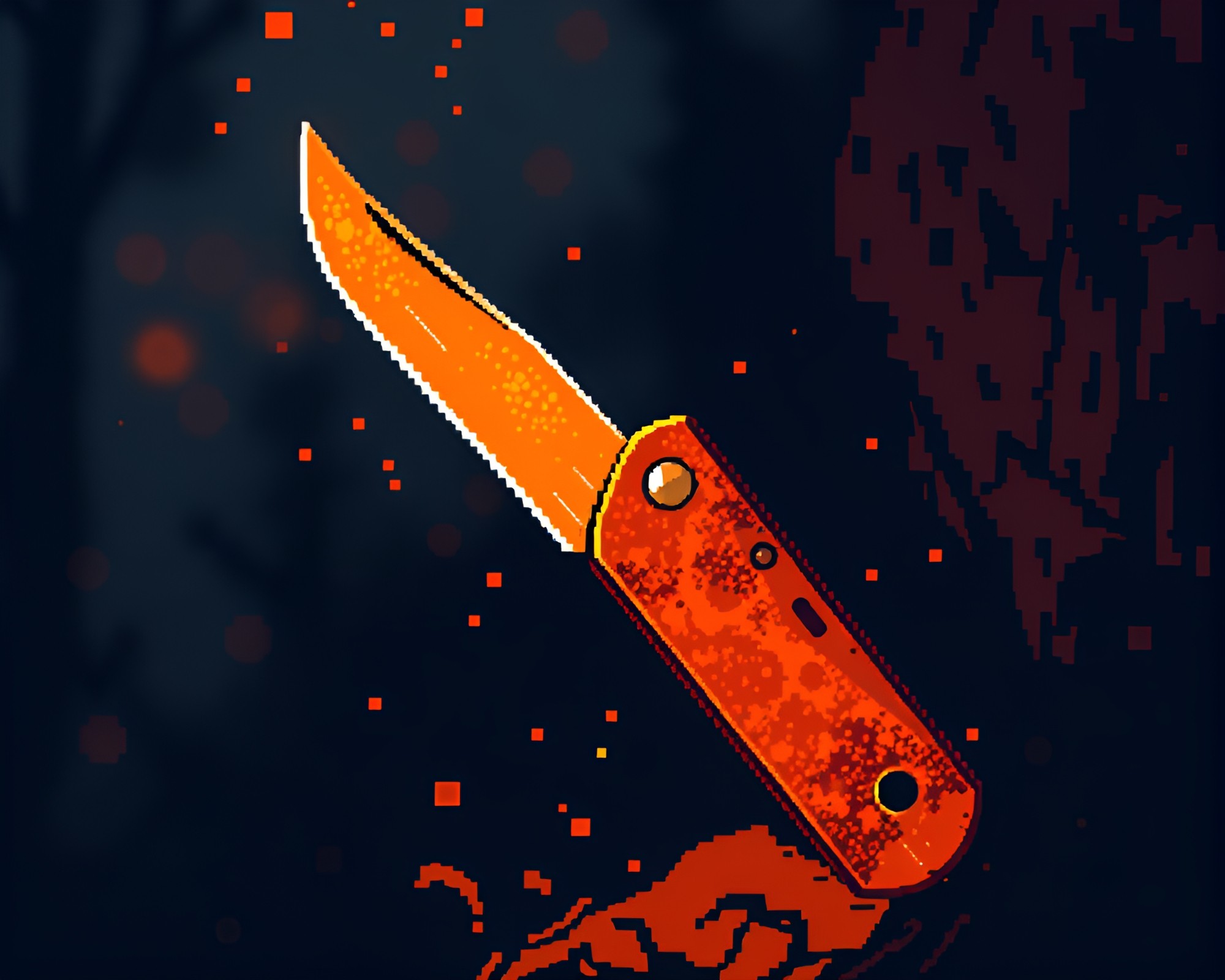 Rusty Pocketknife Pixelated Digital Painting – free AI stock image