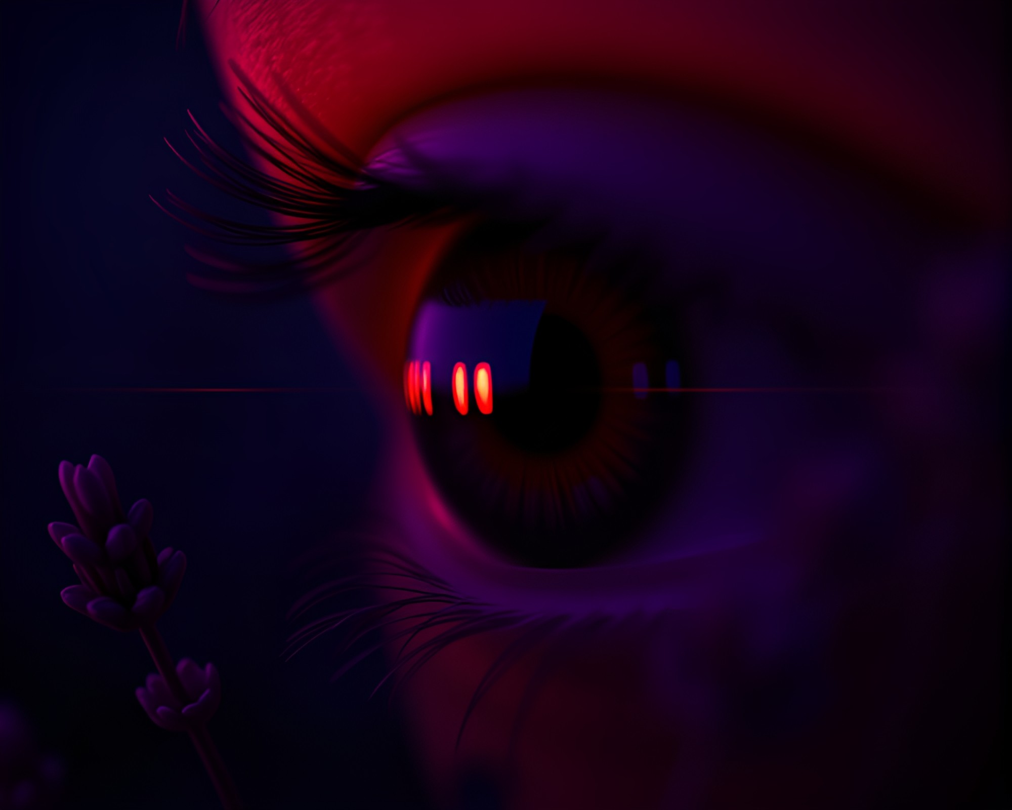Futuristic Smart Contact Lens in Lavender Twilight – free AI stock image