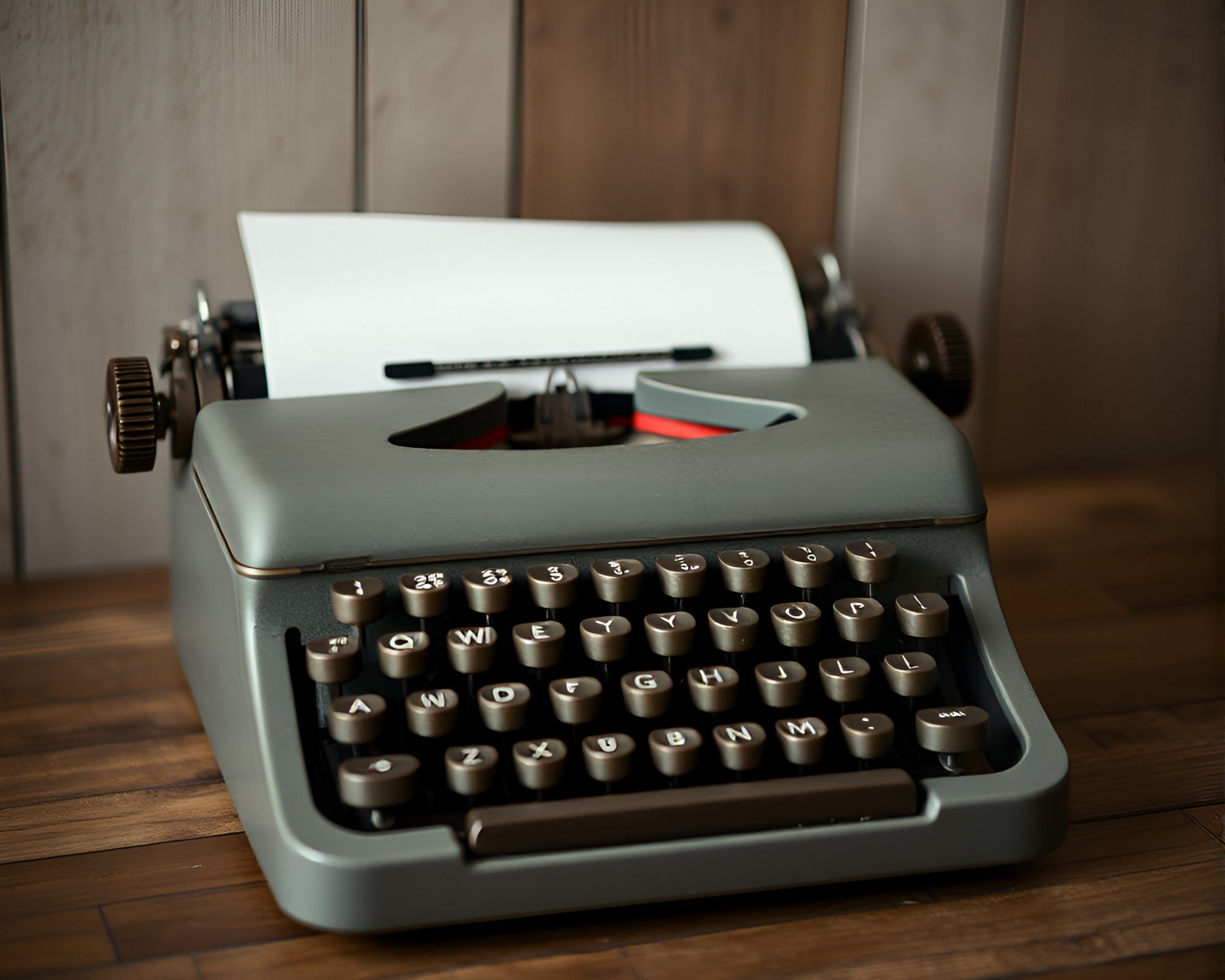 Vintage Typewriter Writer’s Candid Moment – free AI stock image
