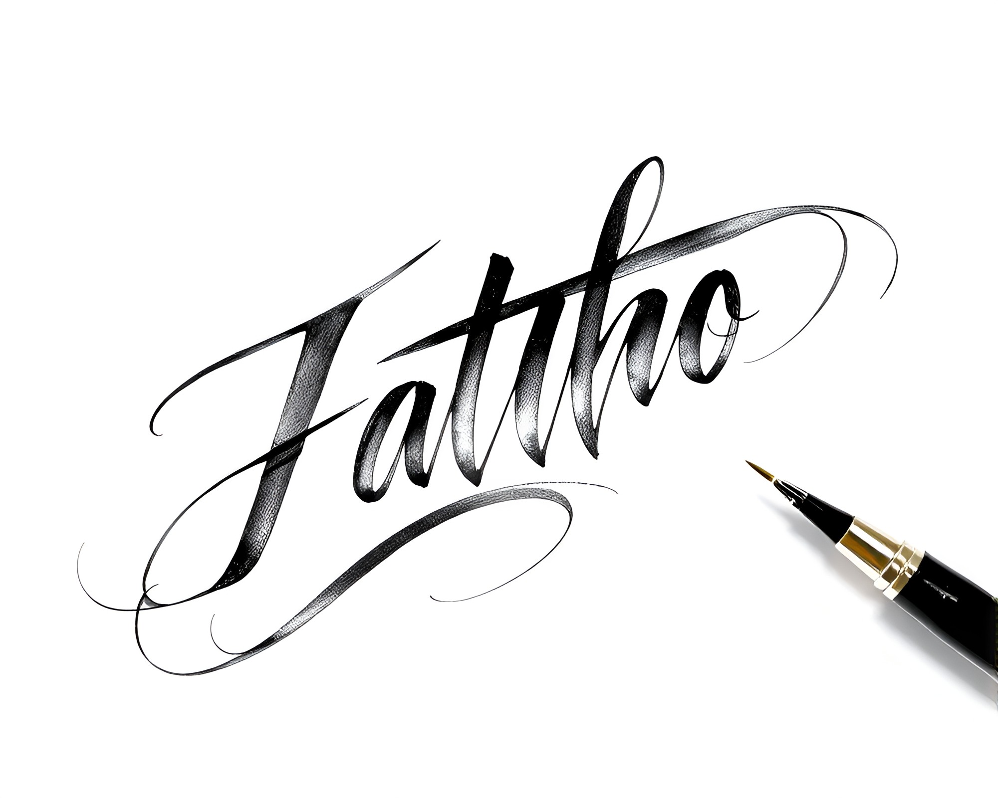 Ink Calligraphy Shading Strokes: Tattoo Flash Art Concept – free AI stock image