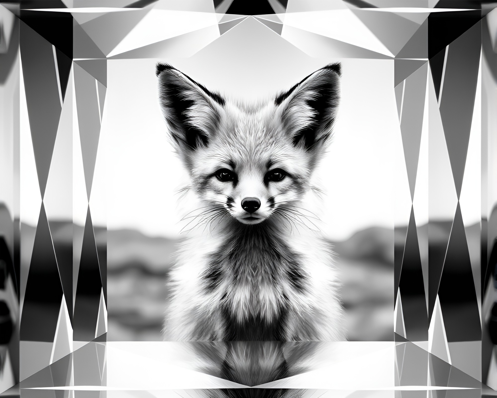 Fennec Fox Prism Paradigm in Architectural Splendor – free AI stock image