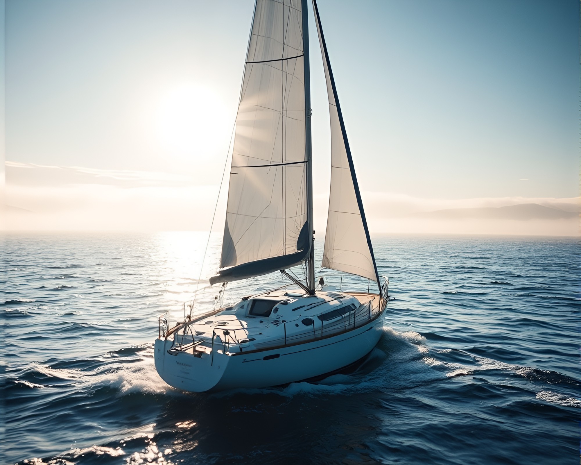 Snow-kissed Solar Sailboat Gleaming in Natural Light – free AI stock image