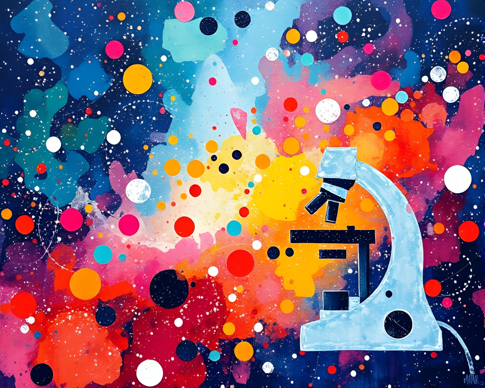 Galactic Microscopic Acrylic Spatter Expressionist Painting – free AI stock image