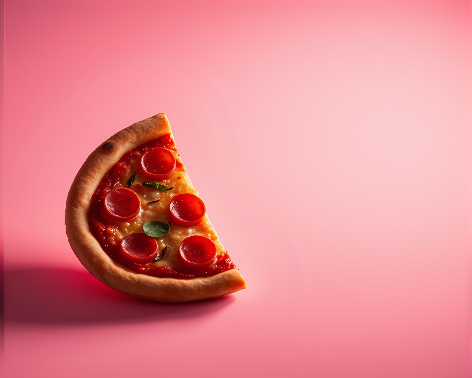 Minimalist Pizza Slice Illuminated by Rim Lighting Concept Art – free AI stock image