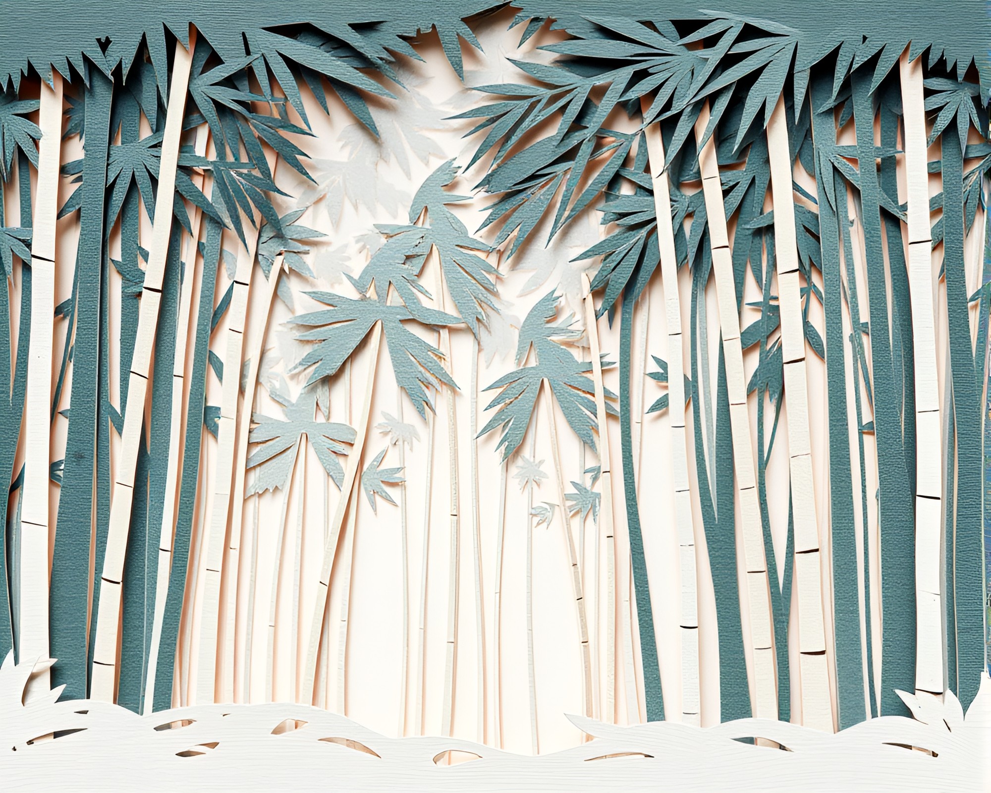 Bamboo Grove Street Art Masterpiece – free AI stock image