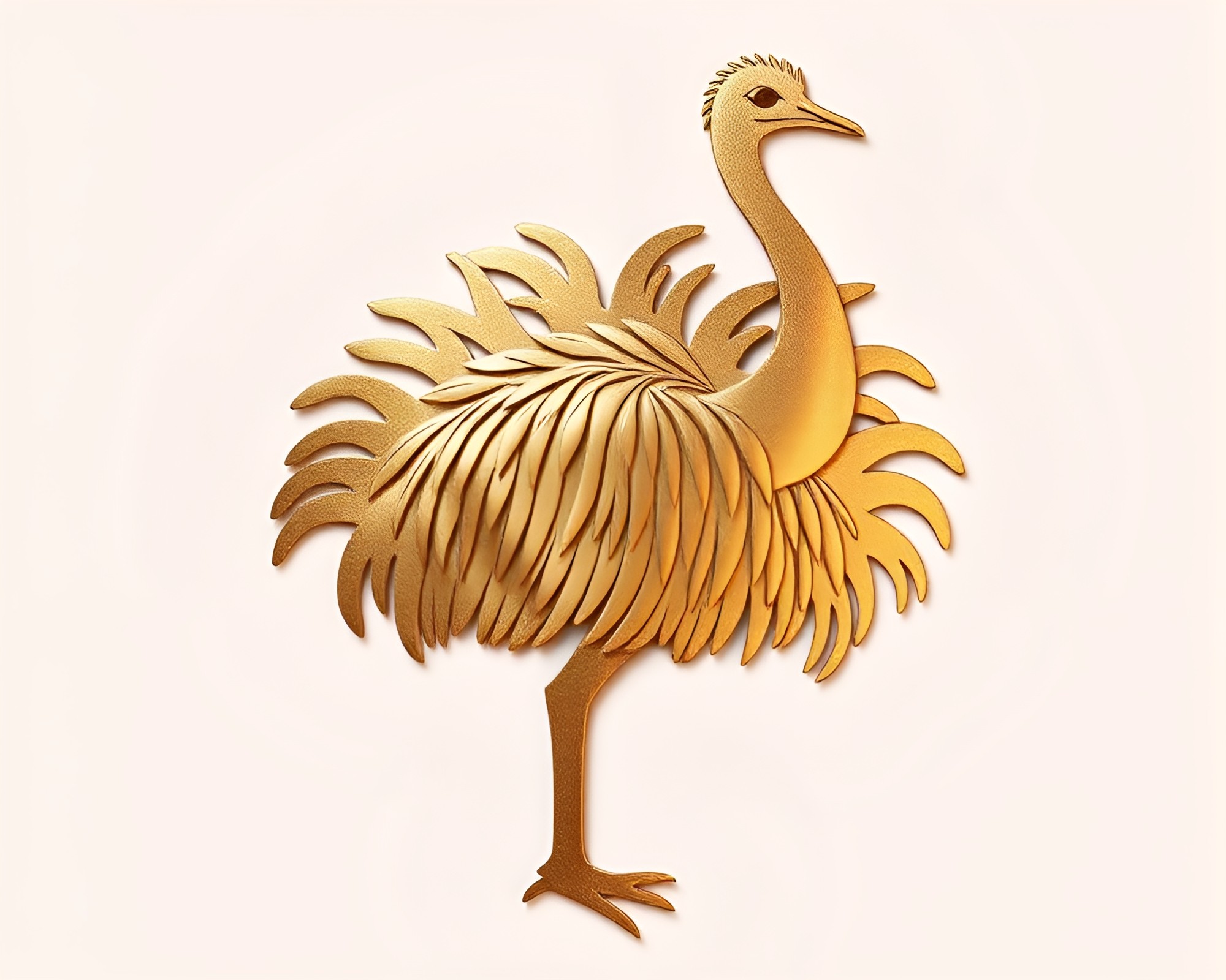 Bronze Ostrich With Metallic Sheen – free AI stock image
