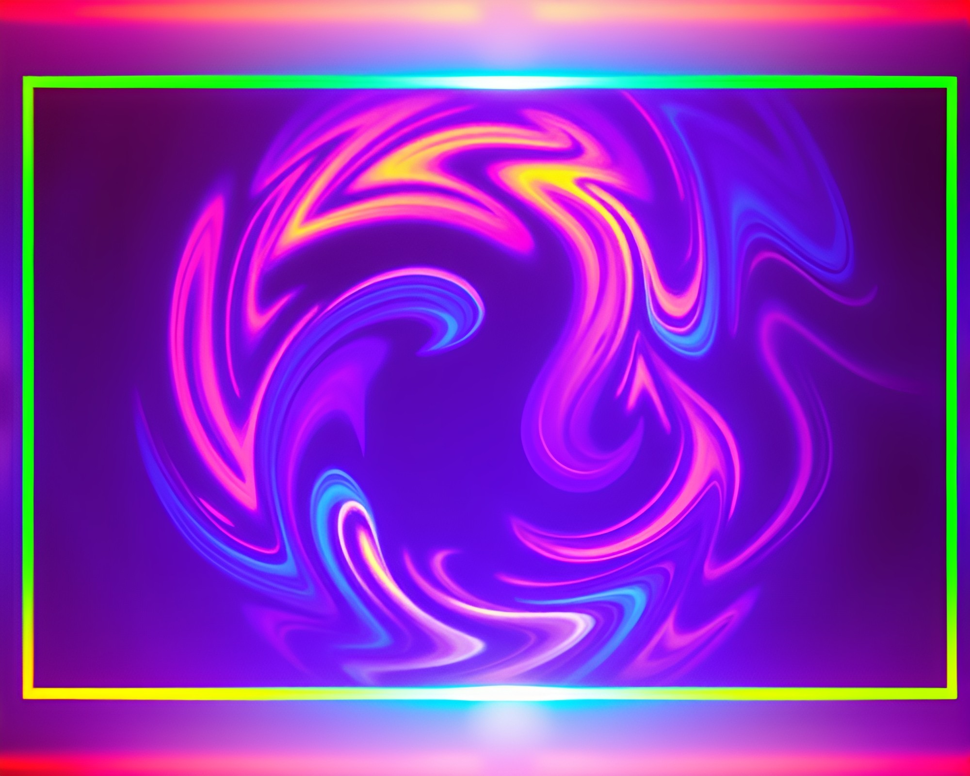 Psychedelic Dream: Ultraviolet Swirls in Retro Frame – free AI stock image