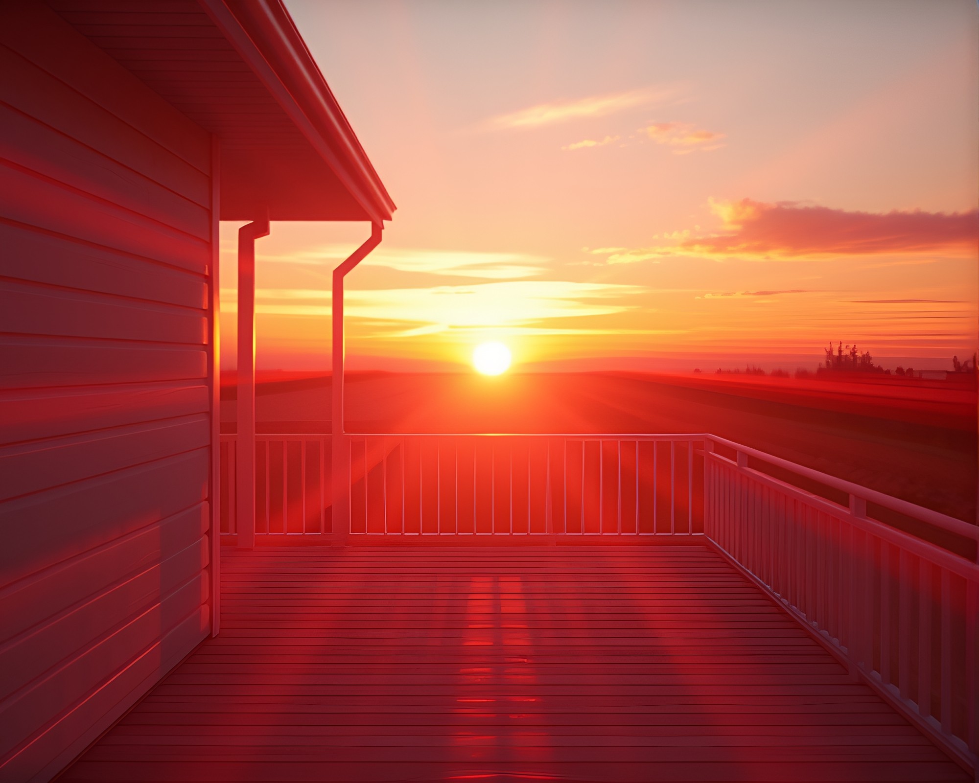 Vaporwave Sunset Stripes with Particle Simulation Warmth – free AI stock image