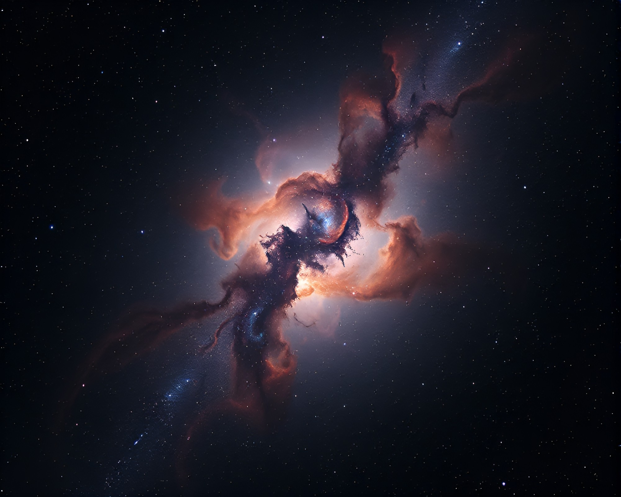 Celestial Noir: Metallic Nebula Medium Shot – free AI stock image