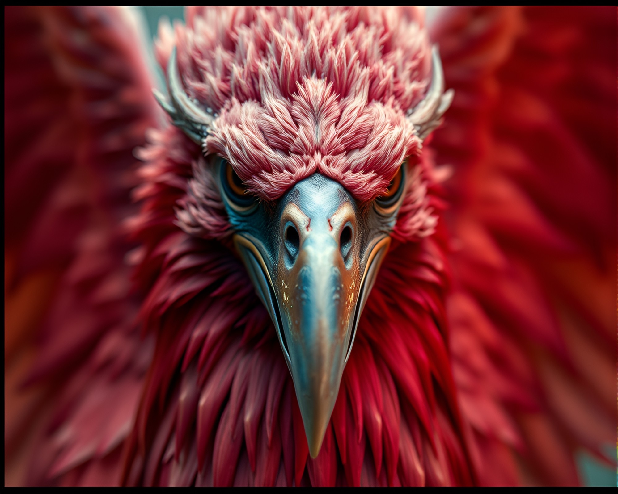 Intense Gryphon Close-Up in Triadic Colors – free AI stock image