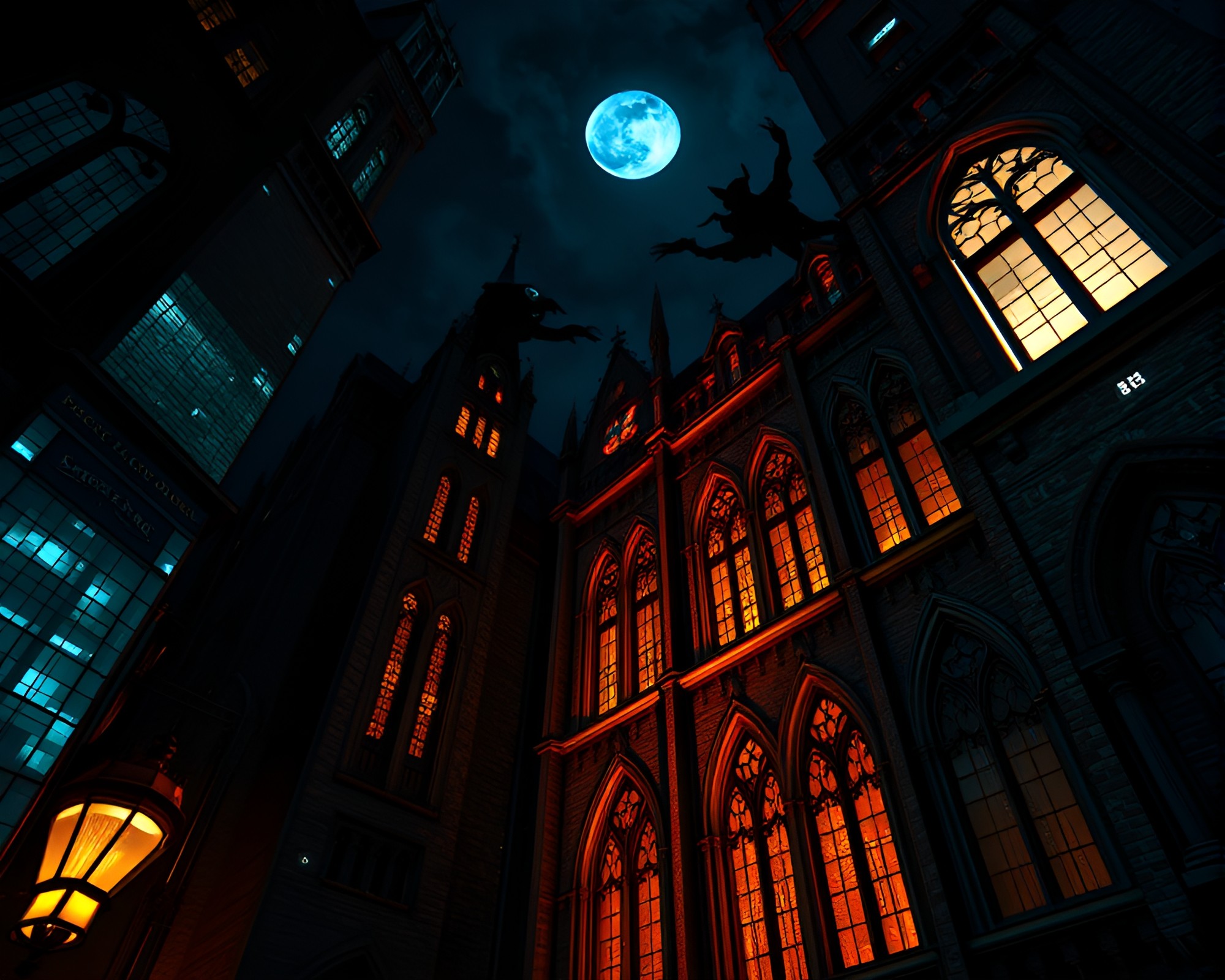 Surreal Dutch Angle Vampire Portrait – free AI stock image