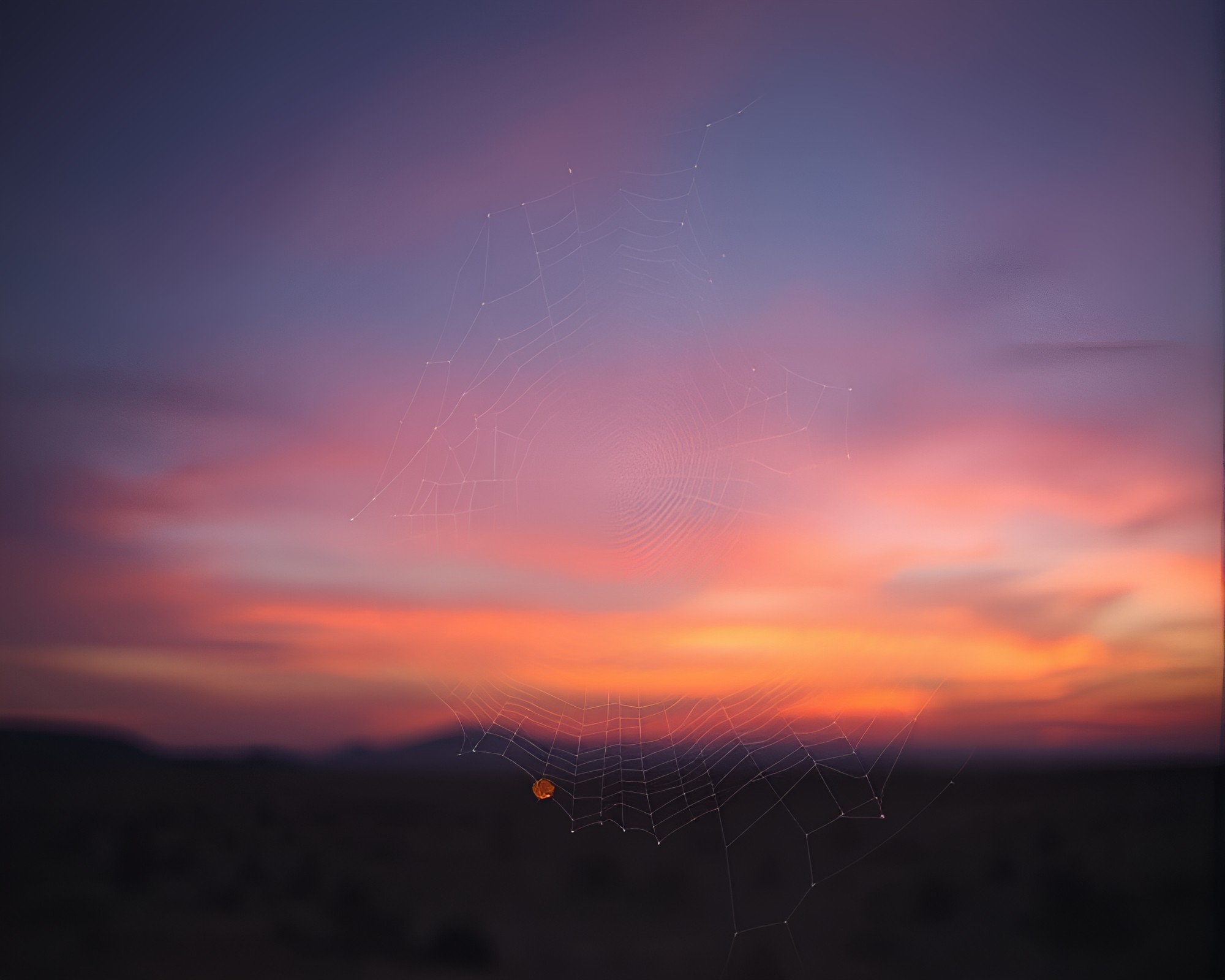 Utopian Desert Mirage at Dusk with Cobweb Strands – free AI stock image