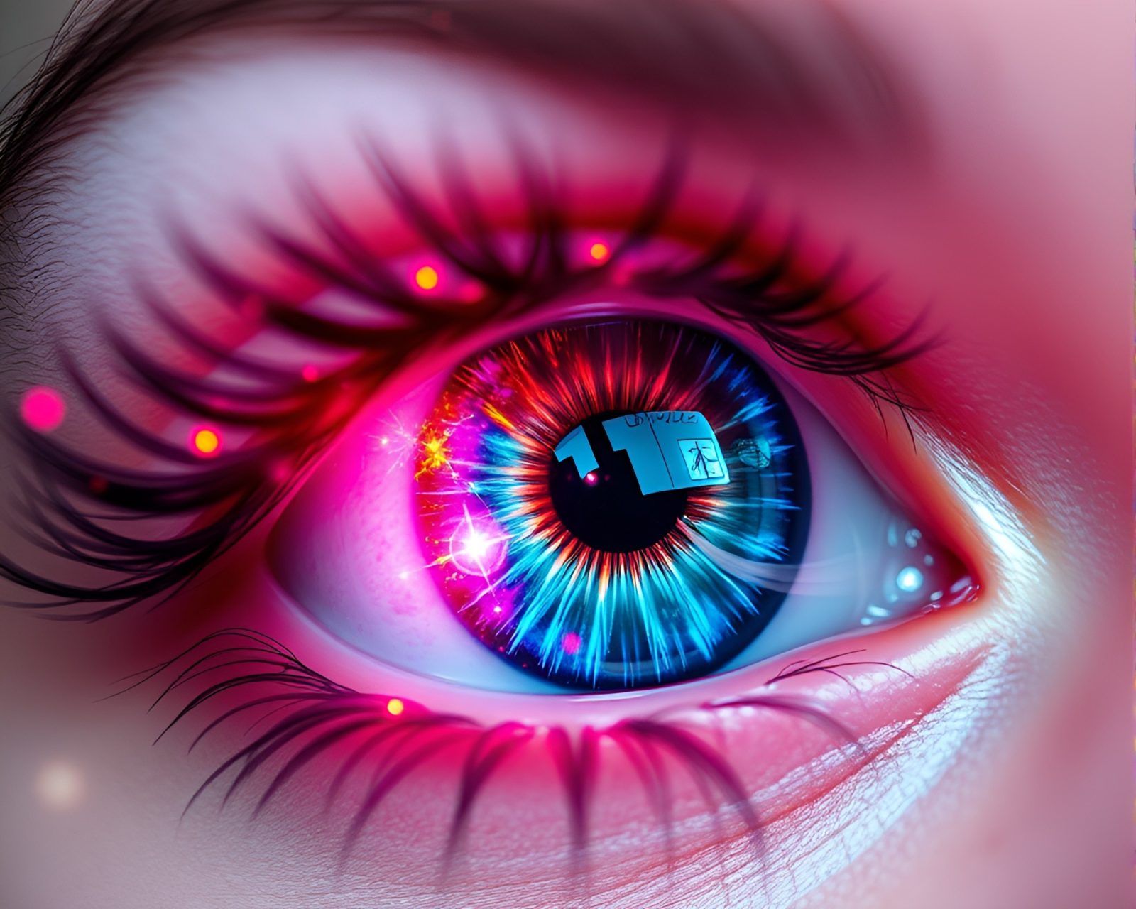 Smart contact lens in a swirling vortex of pixelated light