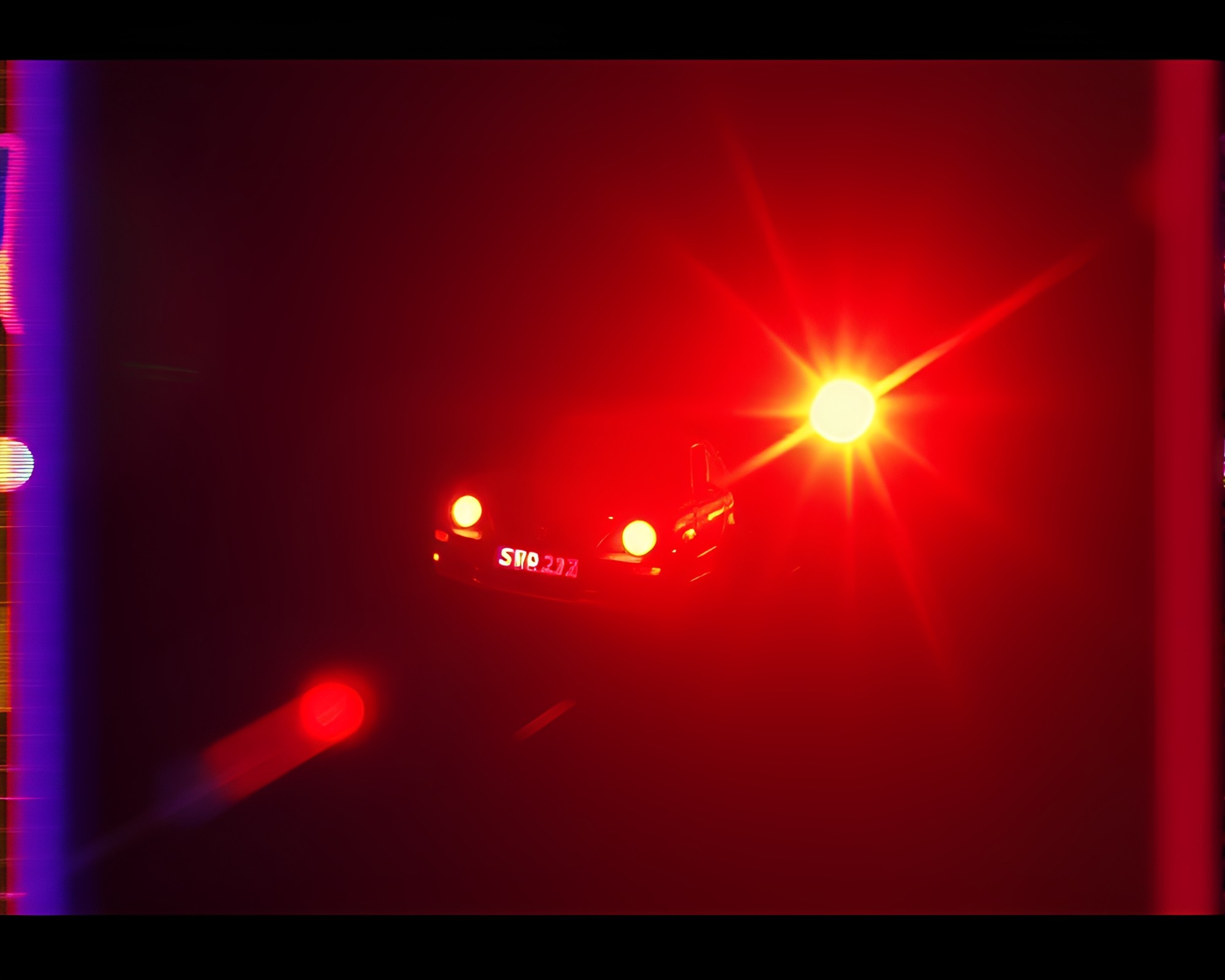 Sun Glare Noir: Retro Digital Glitch Art – free AI stock image