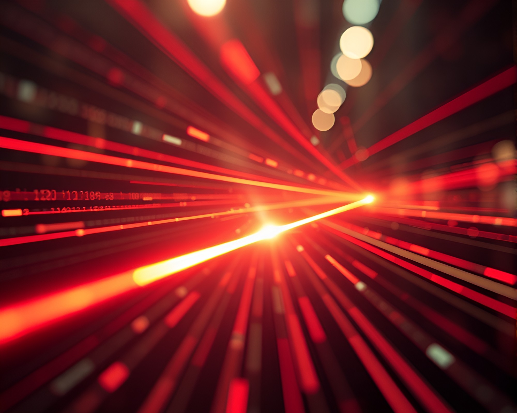 Futuristic Binary Code Laser Beam Tilt-Shift Kaleidoscope – free AI stock image